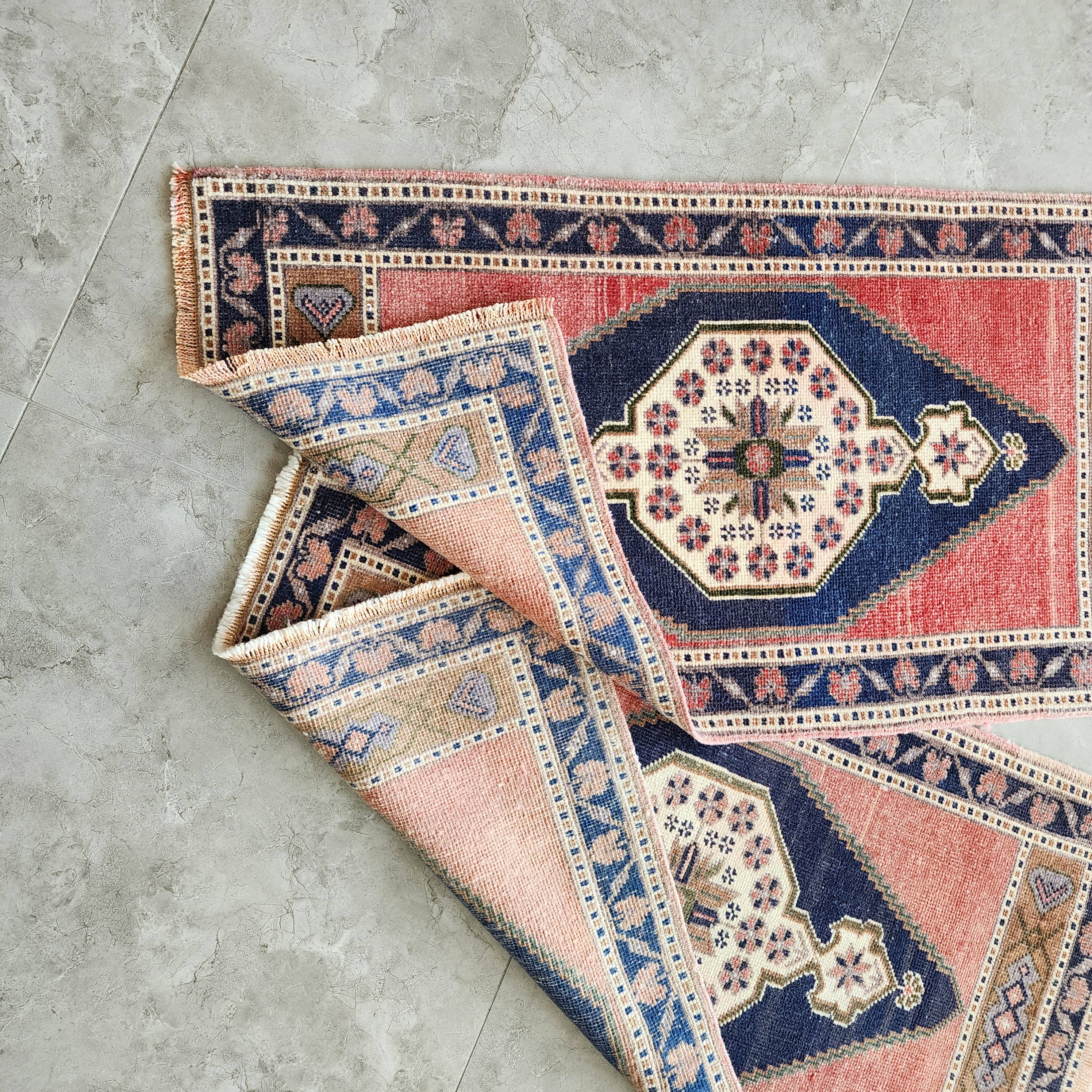 Vintage Oushak Yastik Rugs Set of 2 | 22'' x 41''