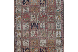 Vintage Turkish Soumac Kilim Rug 4'1'' x 5'8''