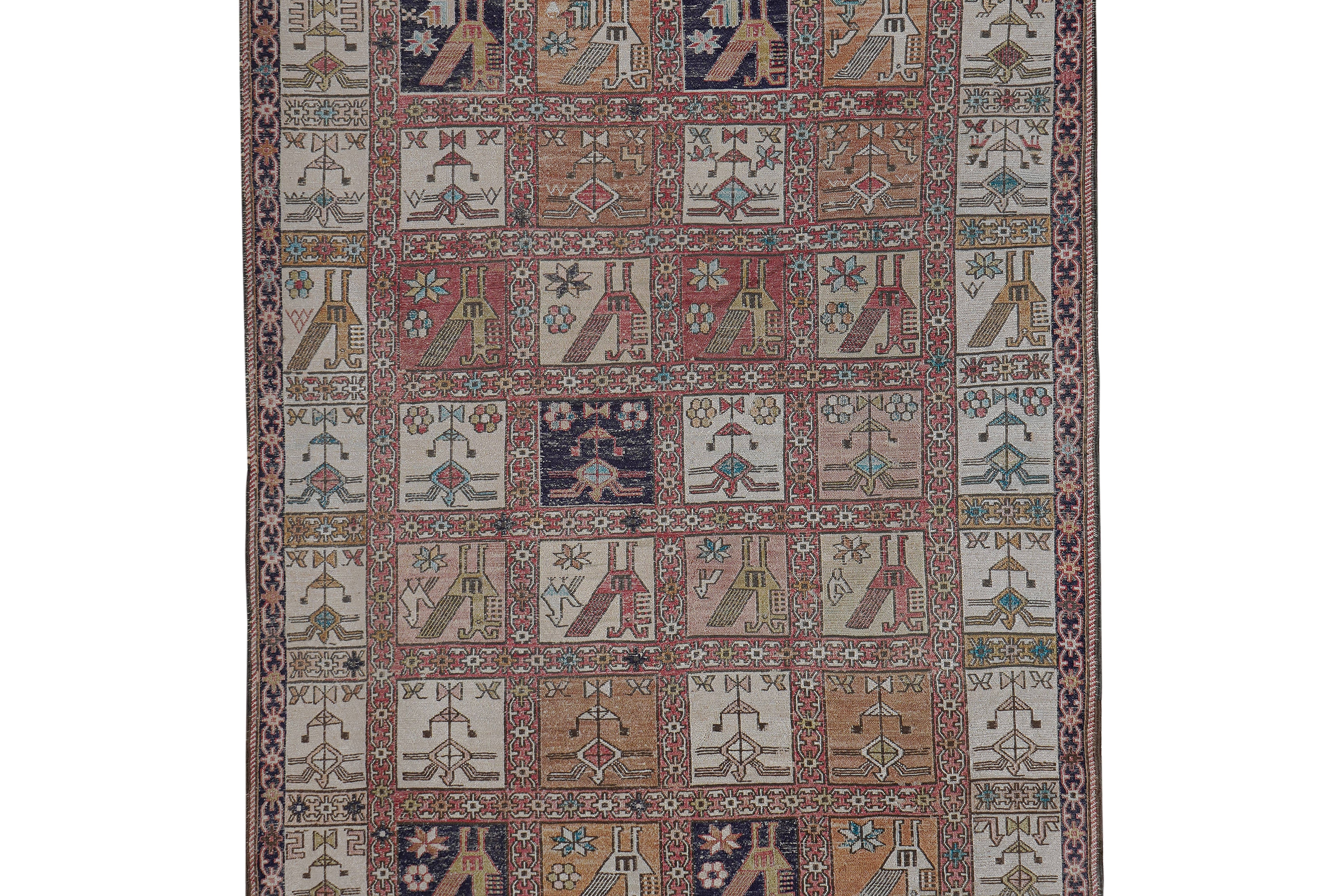 Vintage Turkish Soumac Kilim Rug 4'1'' x 5'8''