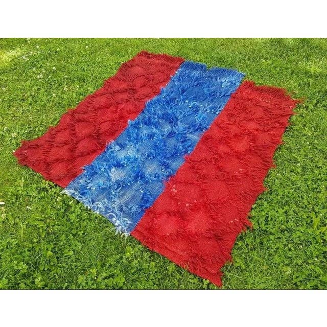 Vintage Turkish Shaggy Tulu Rug 3'10'' x 4'2''