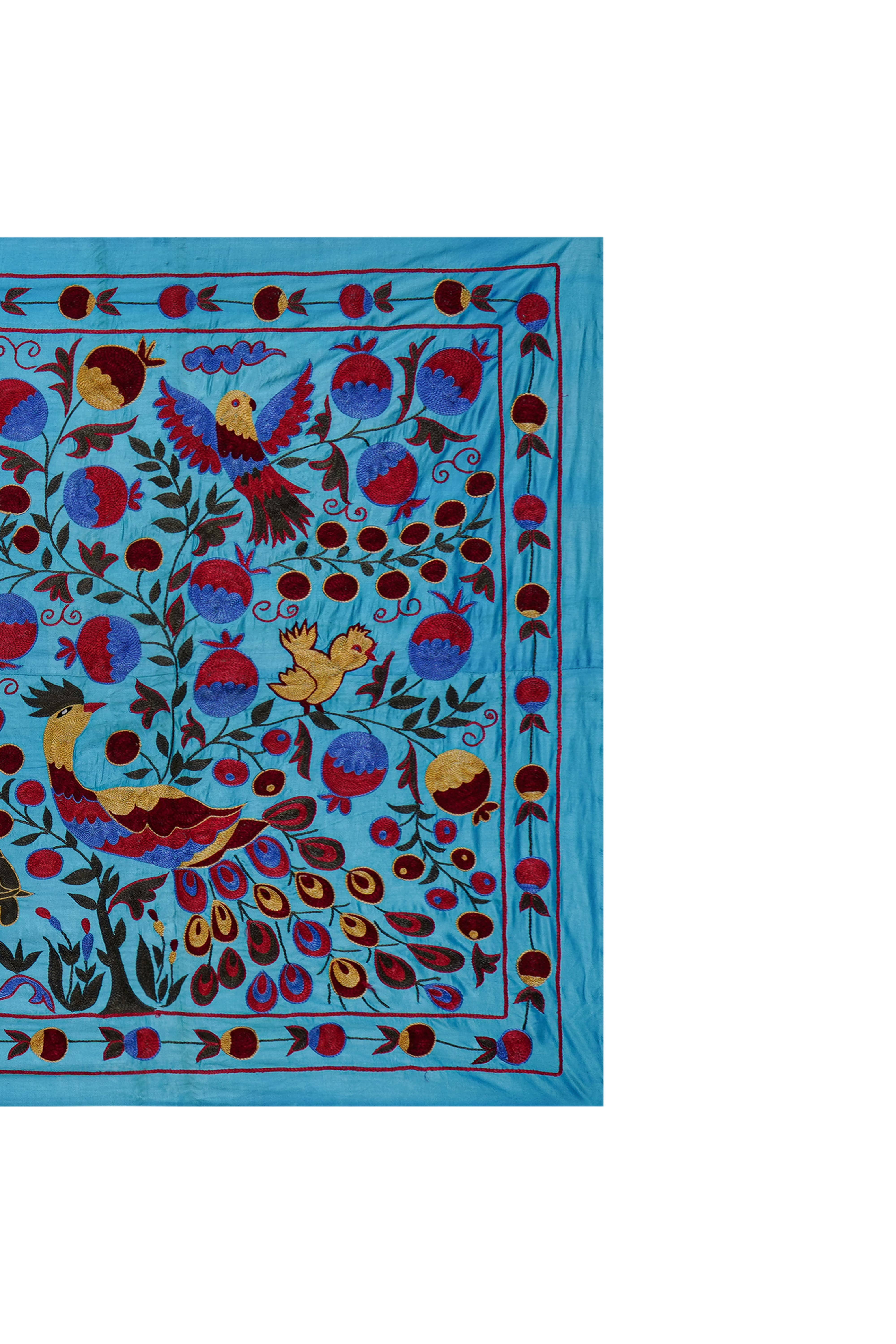 Peacock Suzani Wall Hanging & Bedspread | 3'4'' x 6'