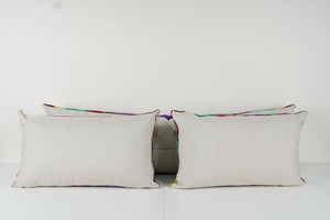 Silk Ikat Velvet Pillow Cover Set of 3 | 16'' x 24''