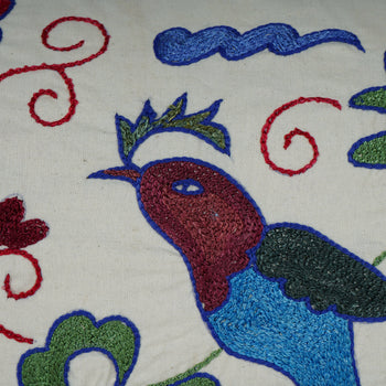 Bird Suzani Bedding Pillow Cover | 16'' x 34''