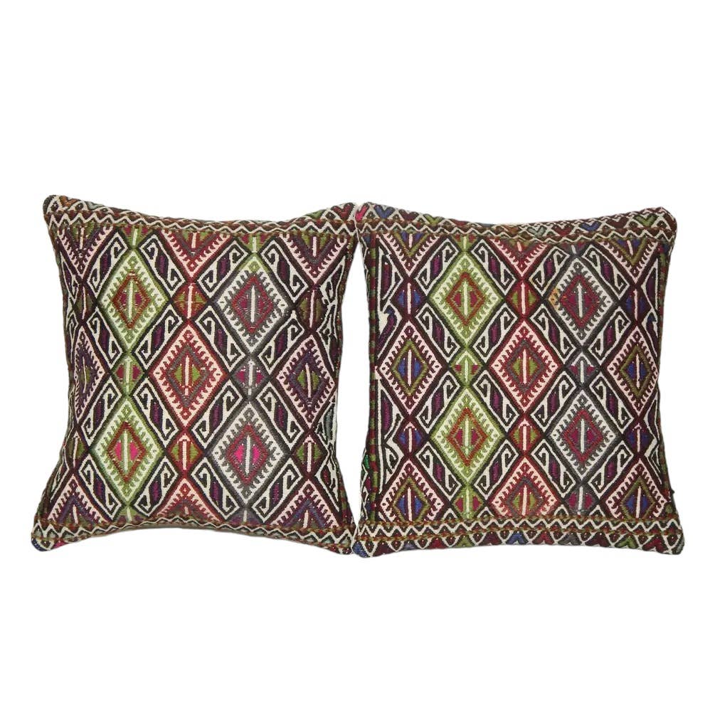 Kilim Pillow Cover Set of 2 | 16'' x 16''