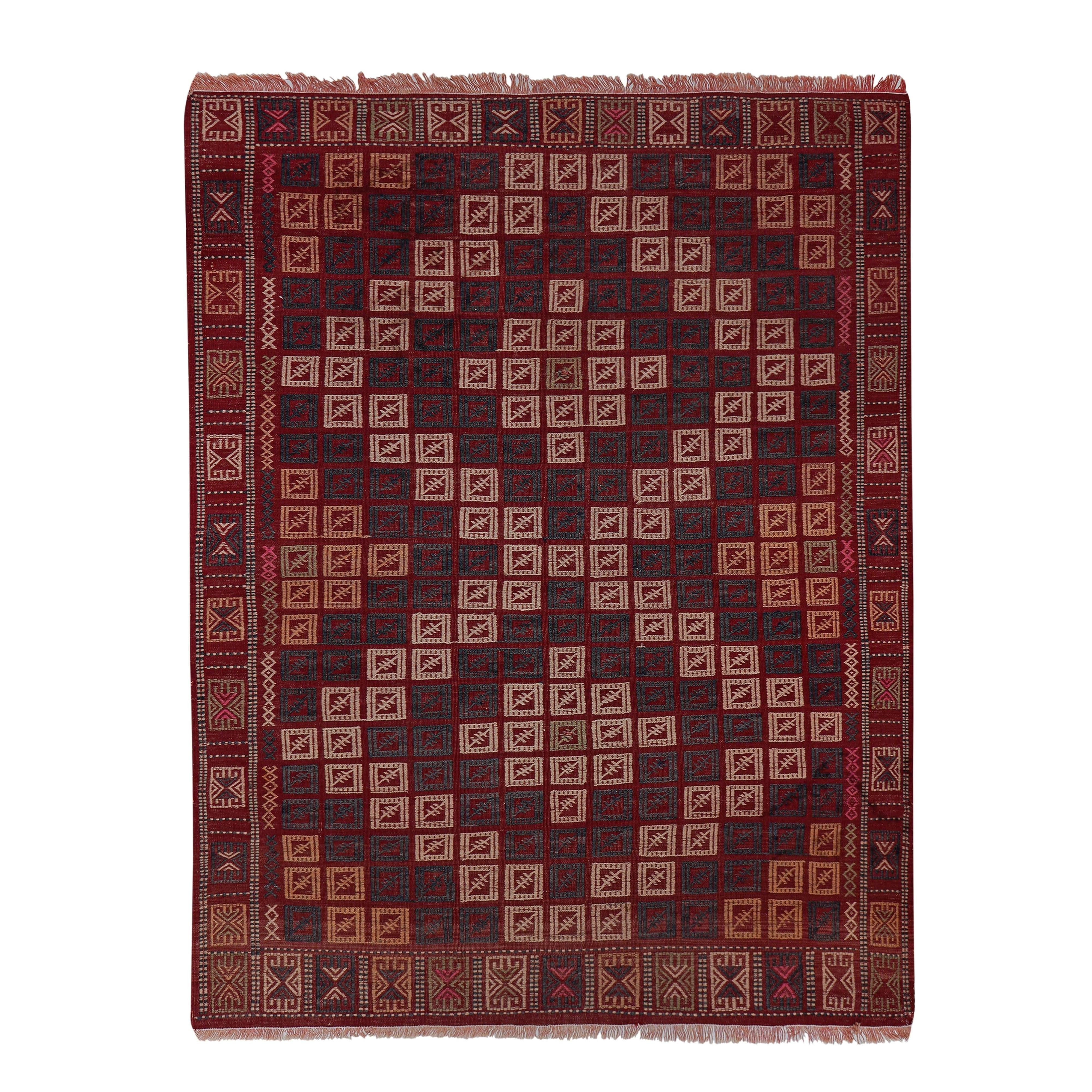 Vintage Turkish Kilim Rug 4'9'' x 6'9''