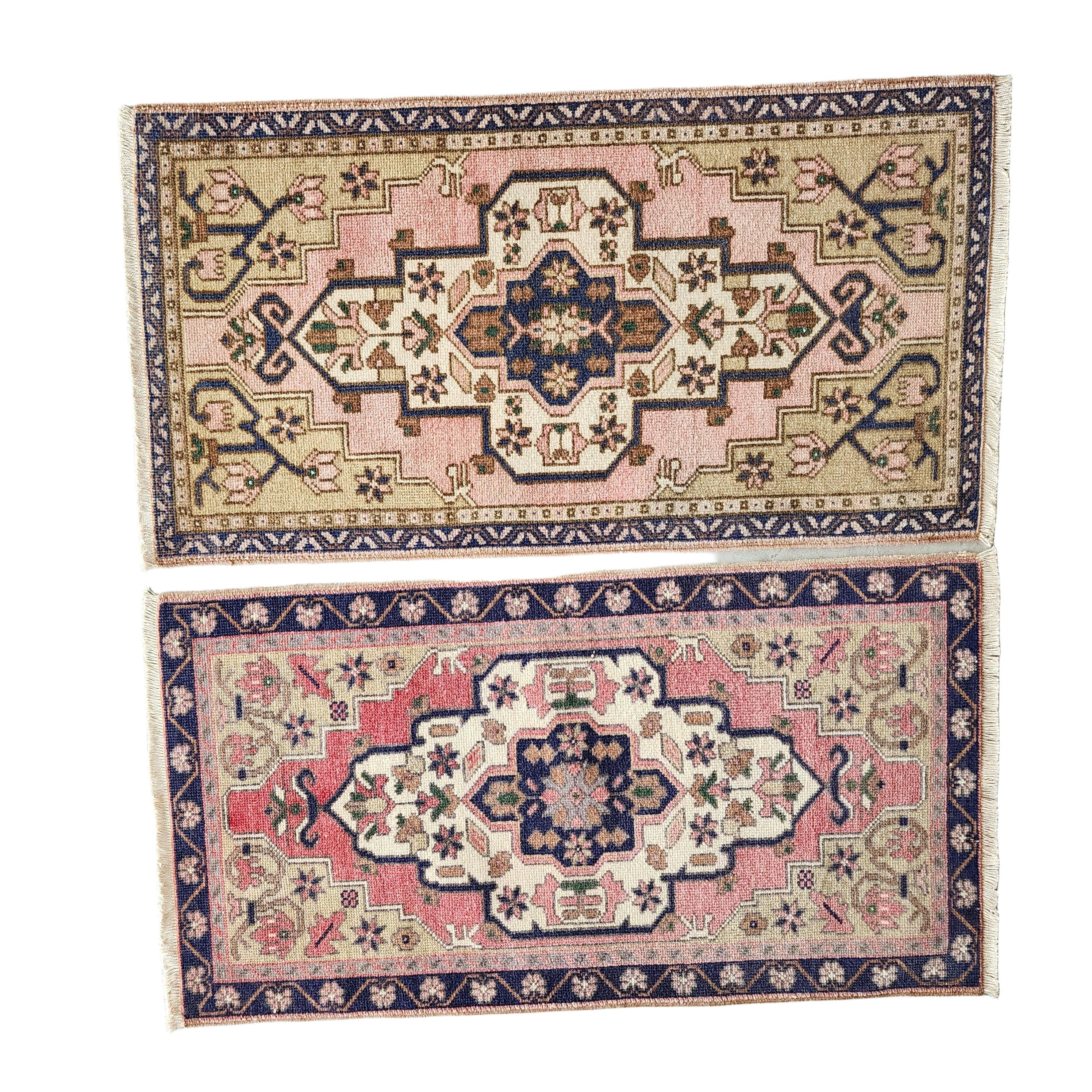 Vintage Oushak Yastik Rugs Set of 2 | 22'' x 40''