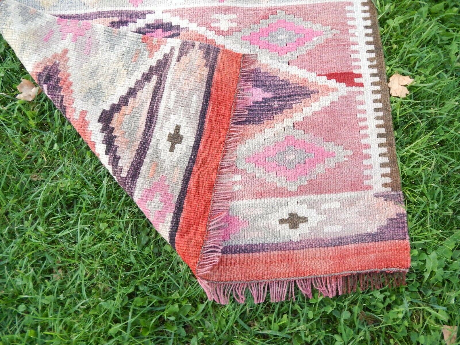 Vintage Turkish Kilim Runner 2'7'' x 10'7''