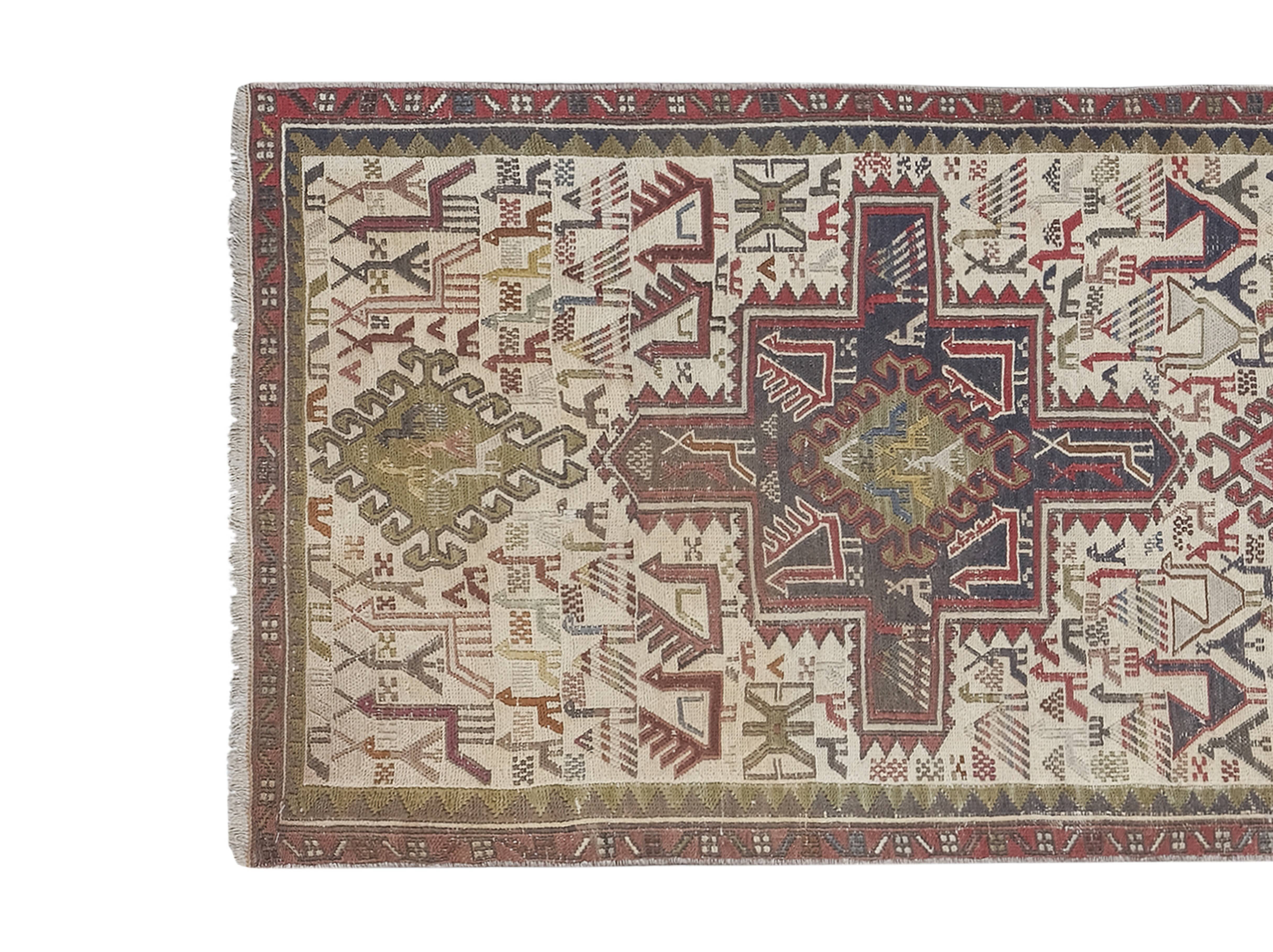 Vintage Turkish Soumac Kilim Rug 2'4'' x 6'4''