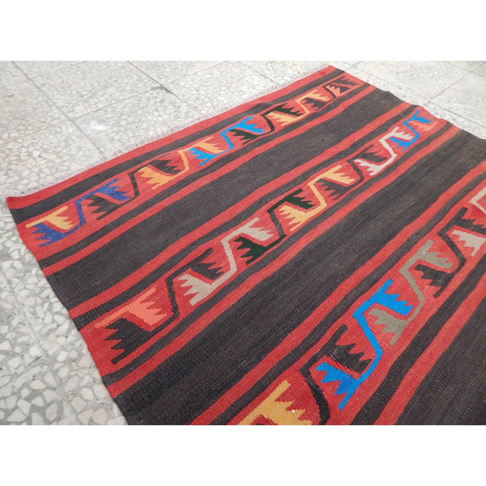 Vintage Turkish Kilim Runner 3'6'' x 9'6''