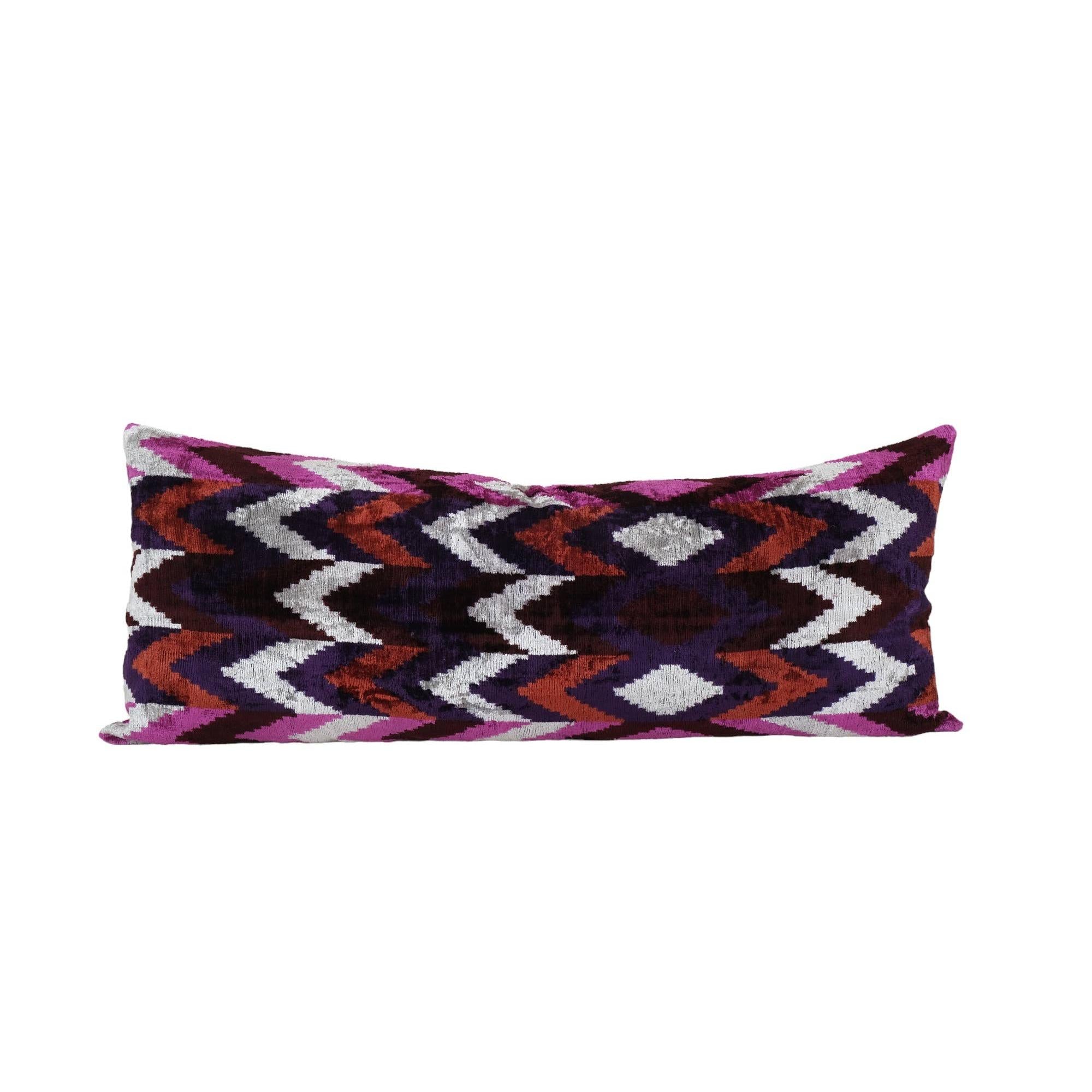 Silk Ikat Velvet Pillow Cover | 14'' x 38''