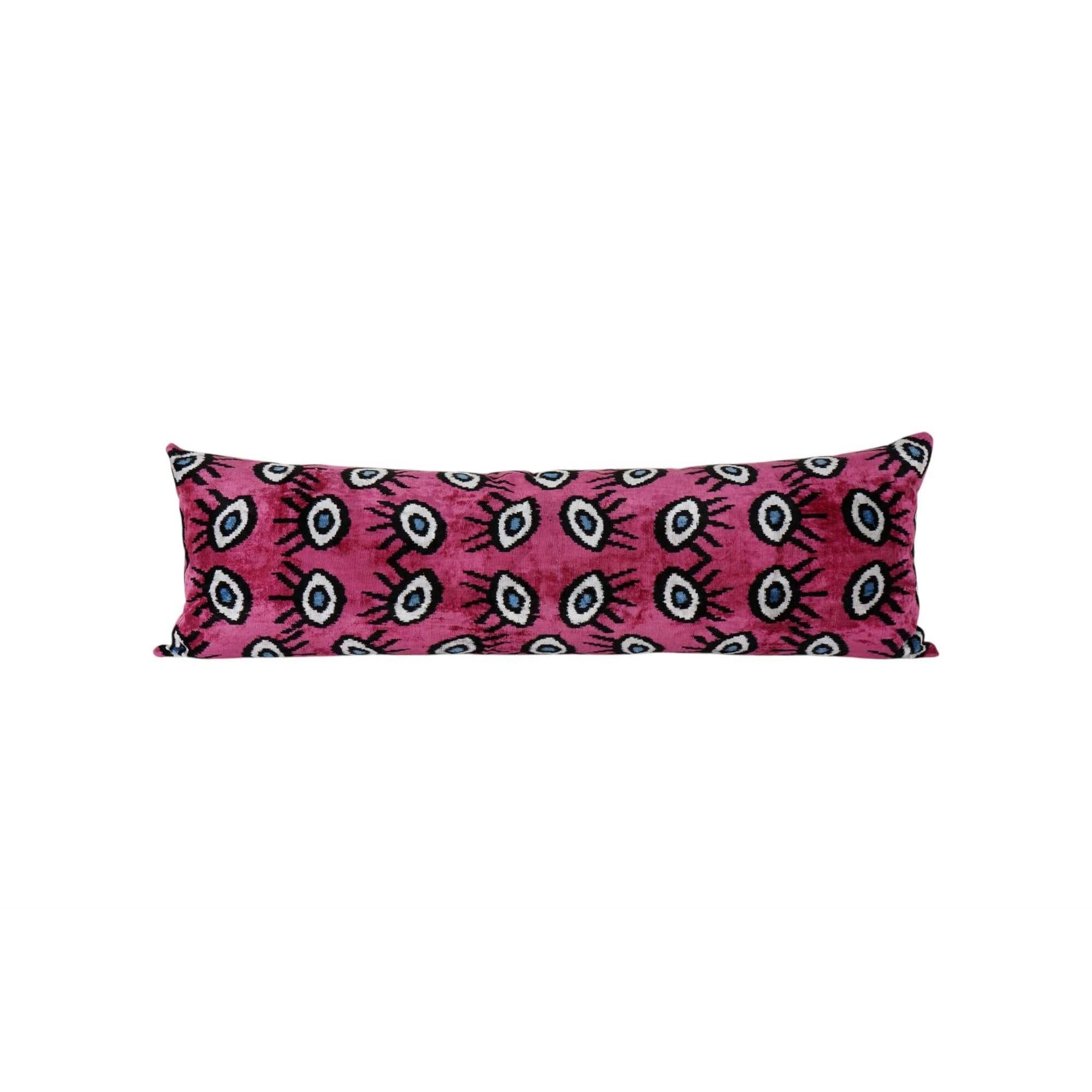 Silk Ikat Velvet Pillow Cover Set of 2 | 16'' x 48''
