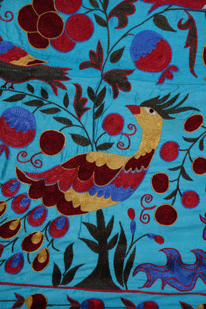 Peacock Suzani Wall Hanging & Bedspread | 3'4'' x 6'