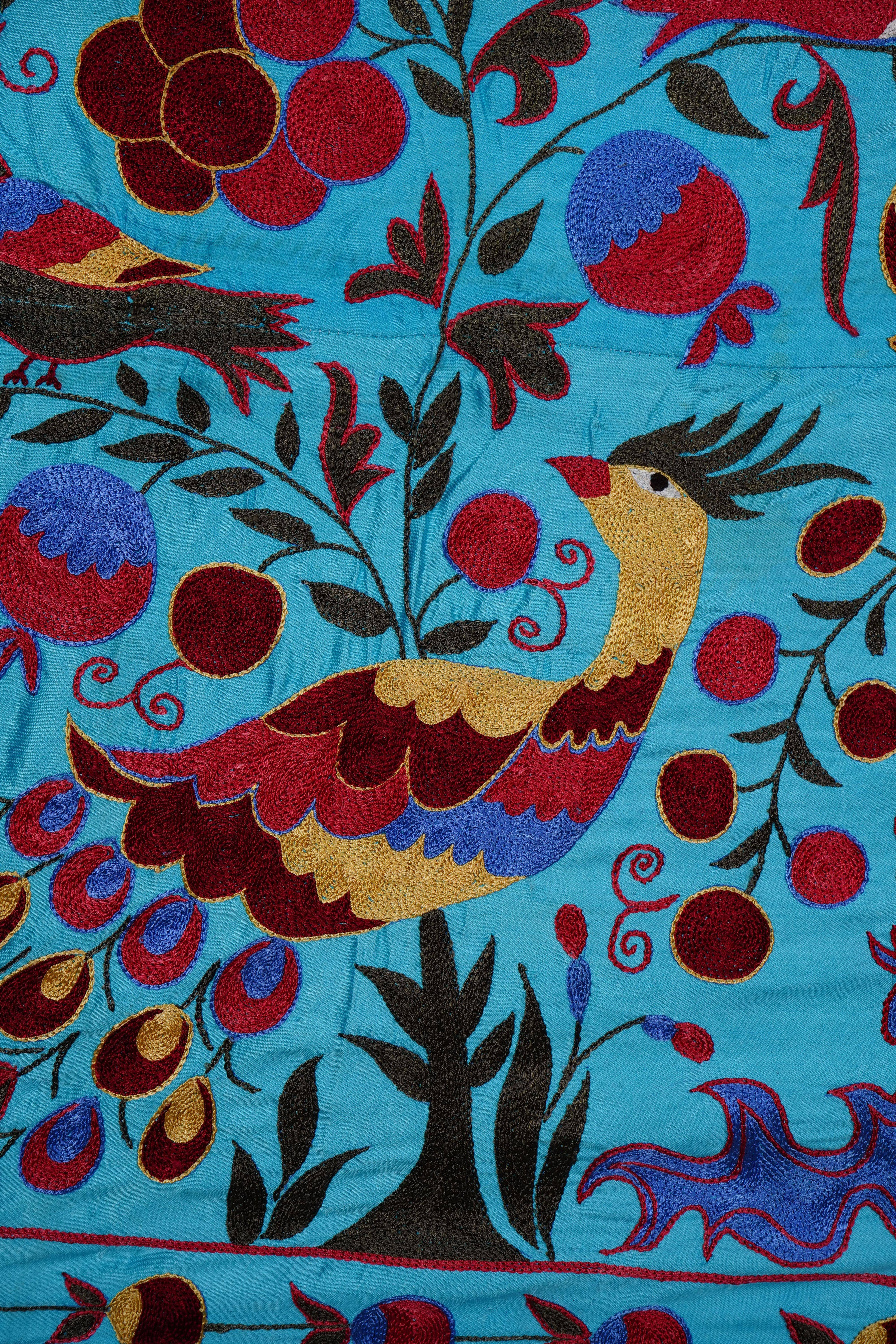 Peacock Suzani Wall Hanging & Bedspread | 3'4'' x 6'