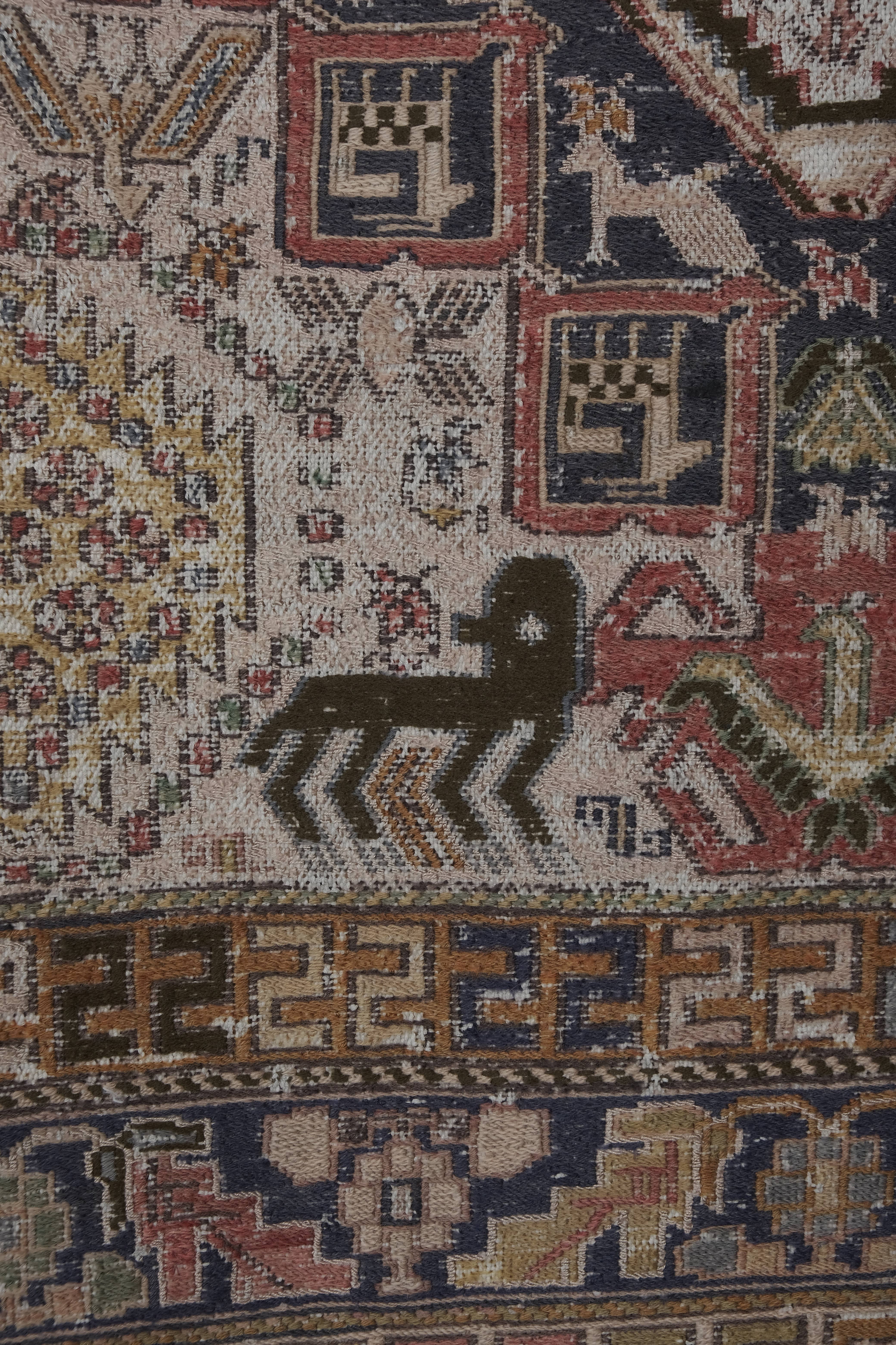 Vintage Turkish Soumac Kilim Rug 3'8'' x 6'8''