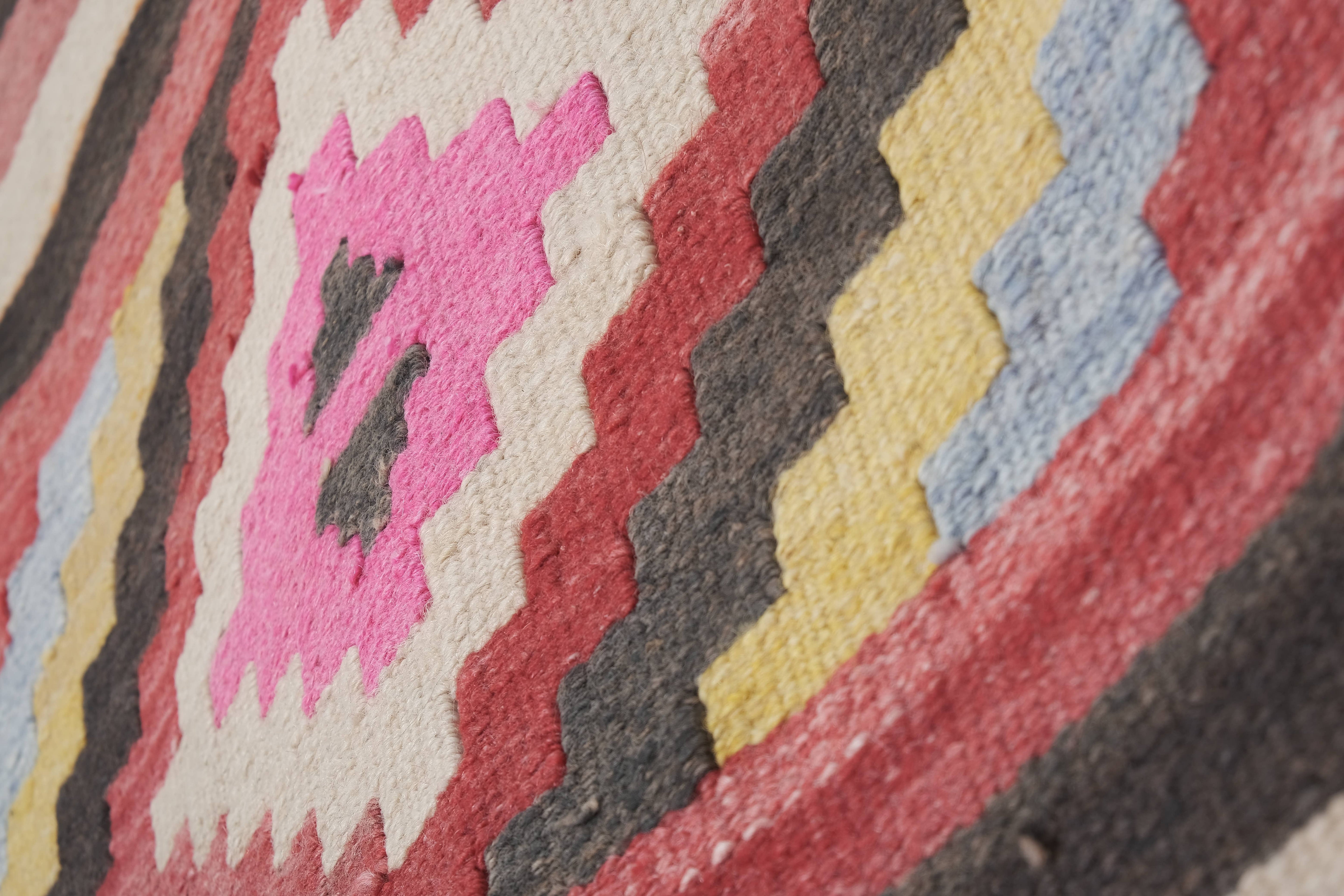 Vintage Turkish Kilim Runner 2'6'' x 24'3''