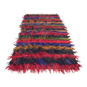 Vintage Turkish Shaggy Rug 3'9'' x 5'8''