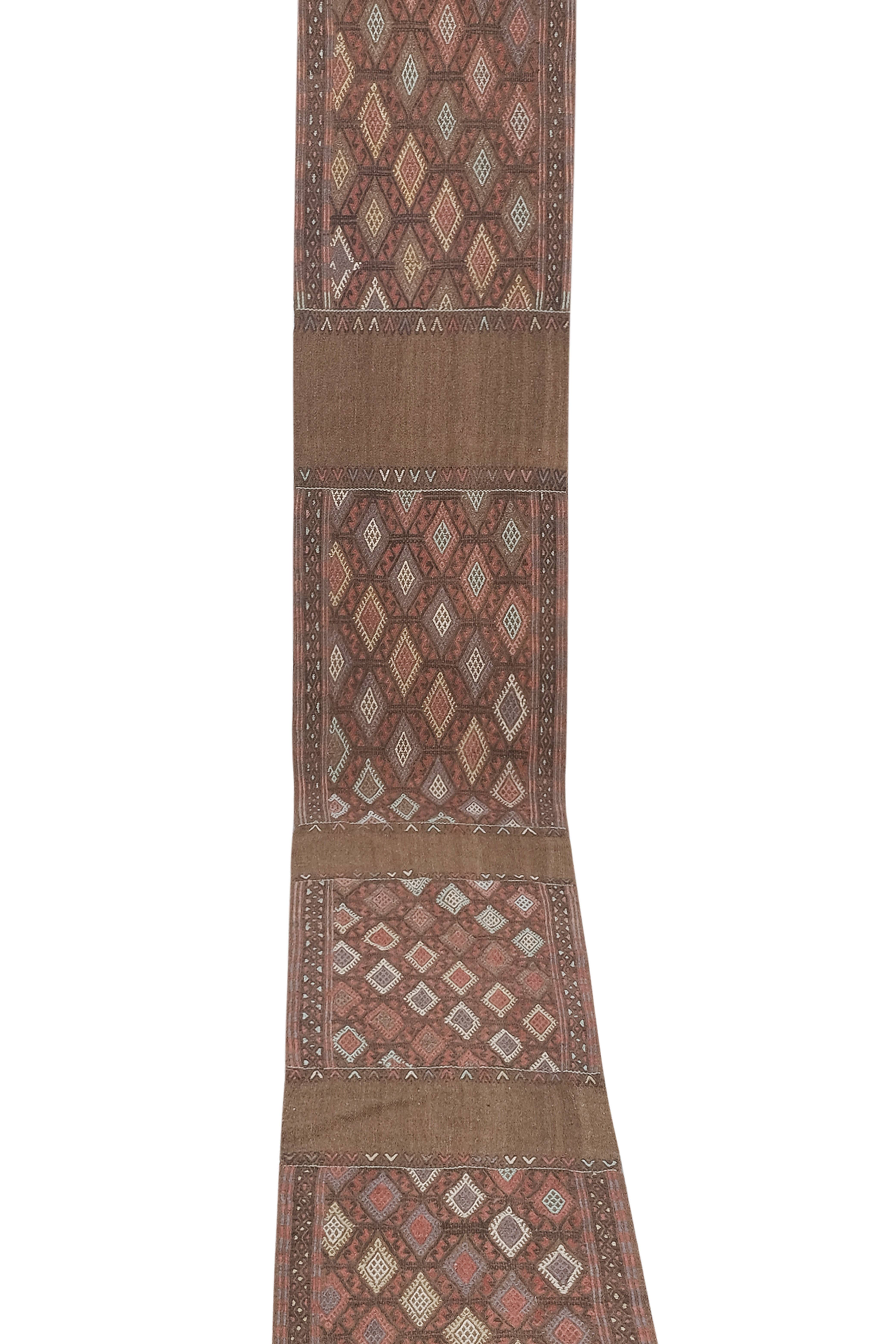 Vintage Turkish Kilim Runner 1'11'' x 17'5''