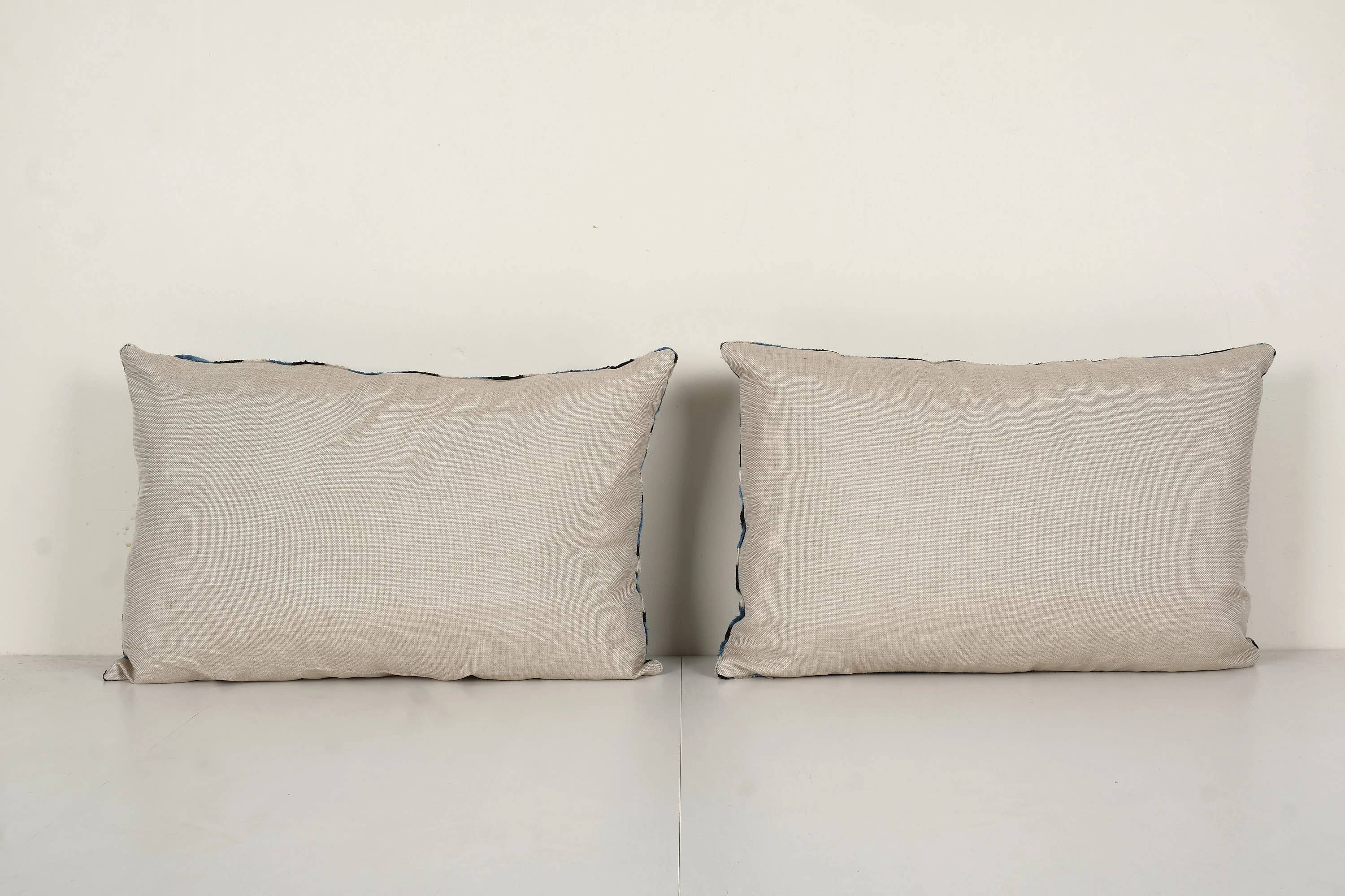 Silk Ikat Velvet Pillow Cover Set of 2 | 16'' x 24''