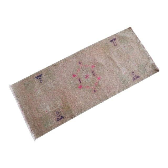 Vintage Oushak Rug 18'' x 43''