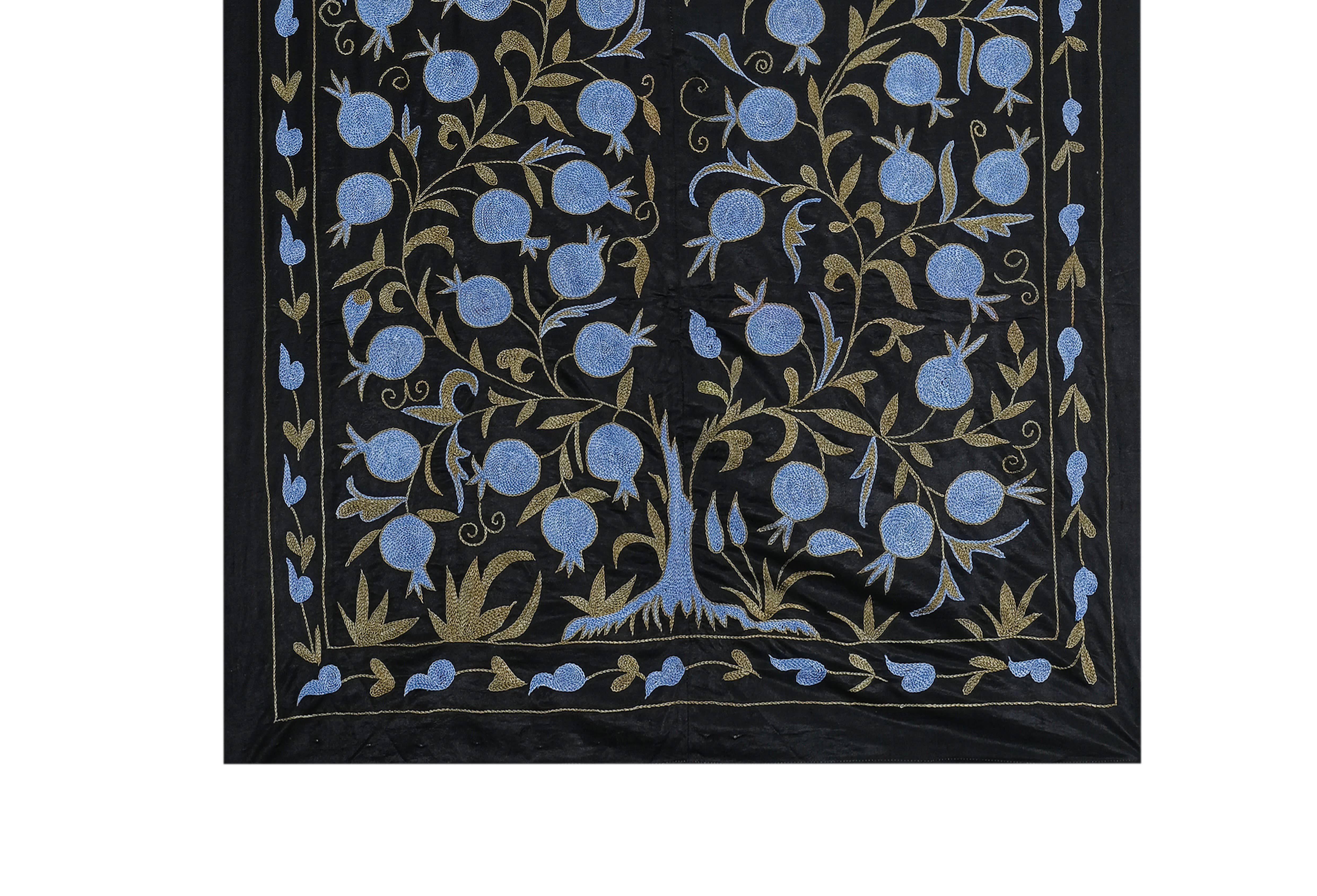 Silk Suzani Wall Hanging & Bedspread 3'4'' x 6'1''
