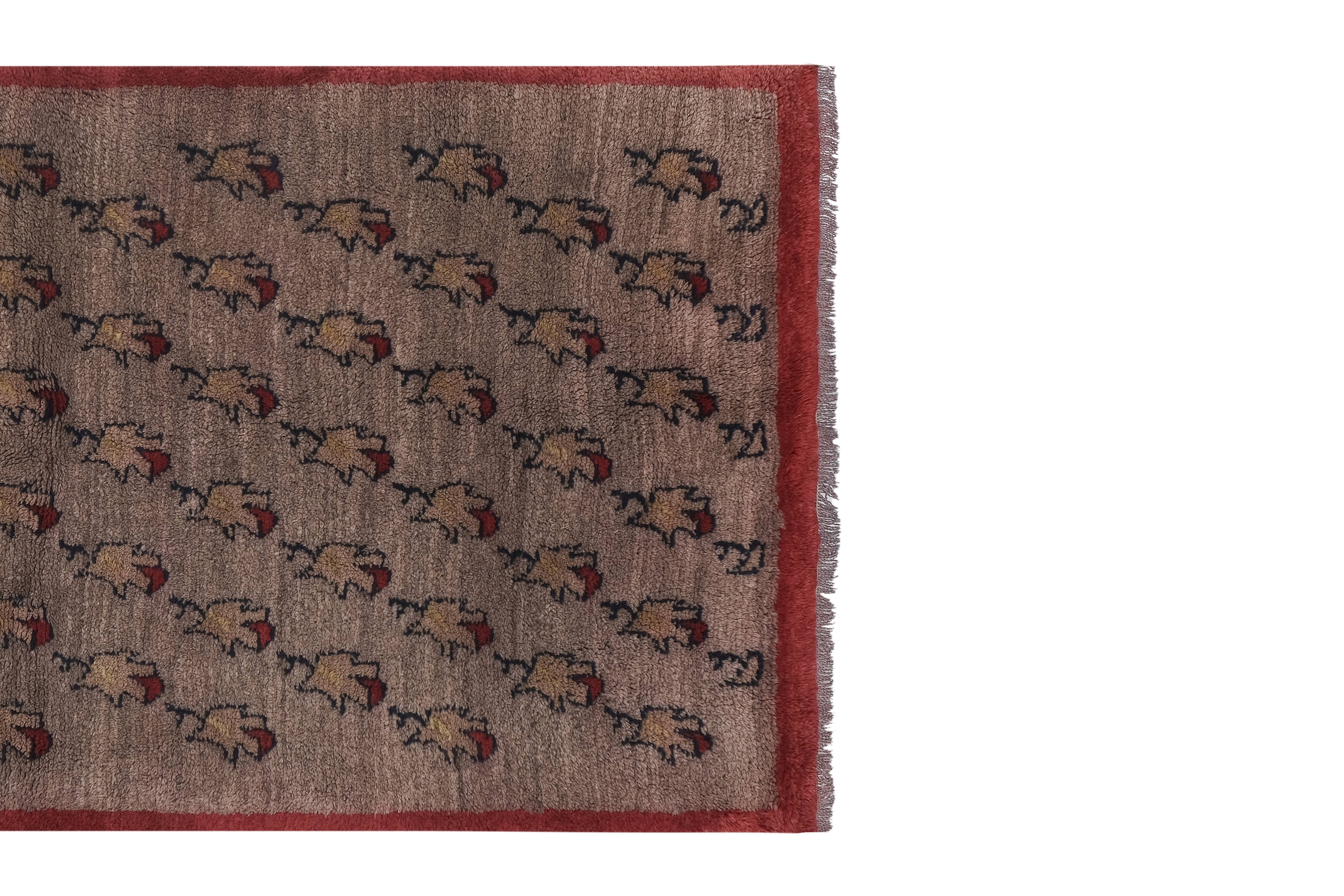 Vintage Turkish Tulu Rug 3'7'' x 6'11''