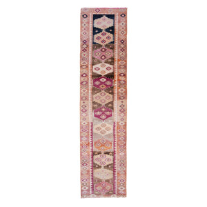 Vintage Kurdish Runner Rug 2'8'' x 10'4''