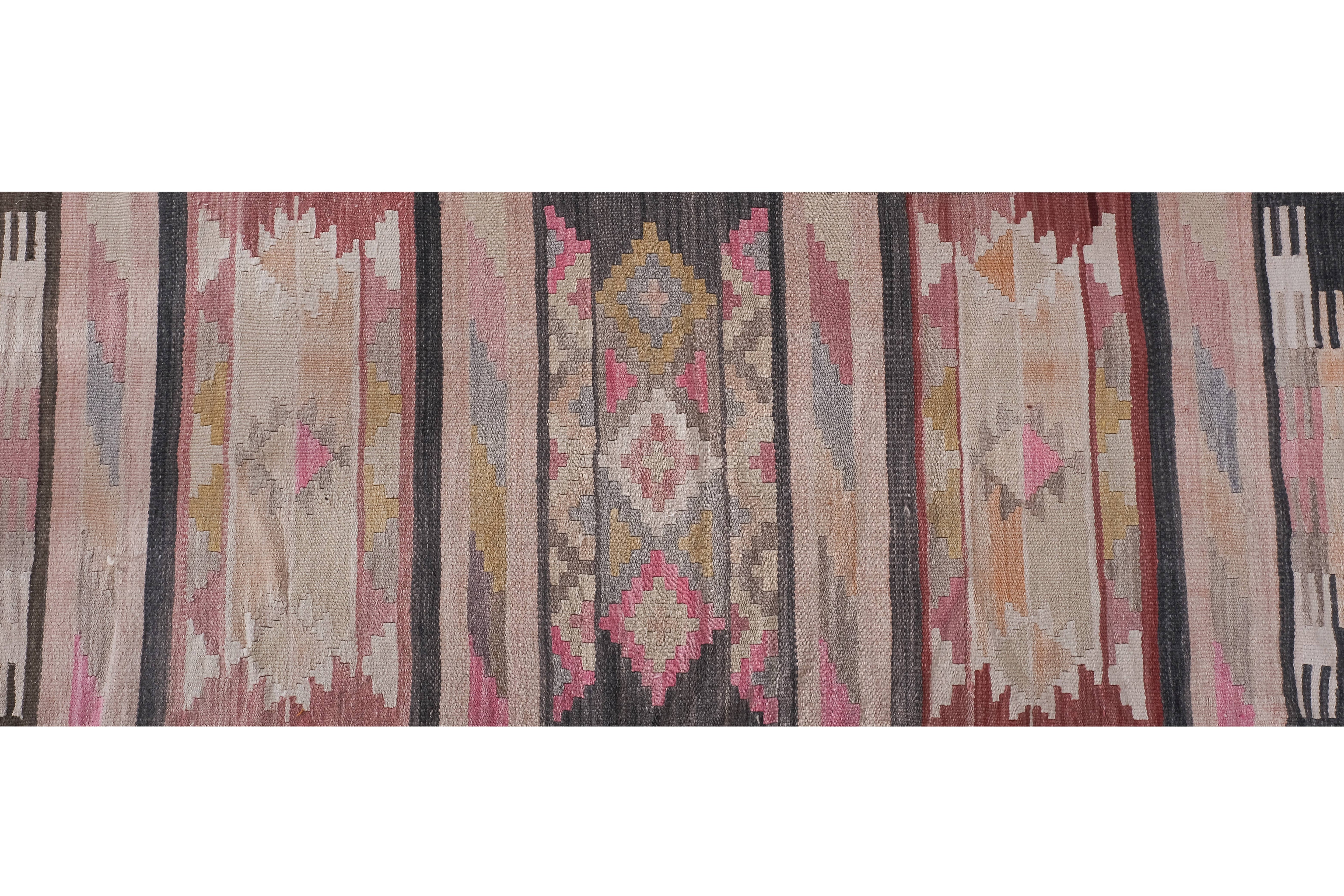 Vintage Turkish Kilim Runner 2'3'' x 22'2''
