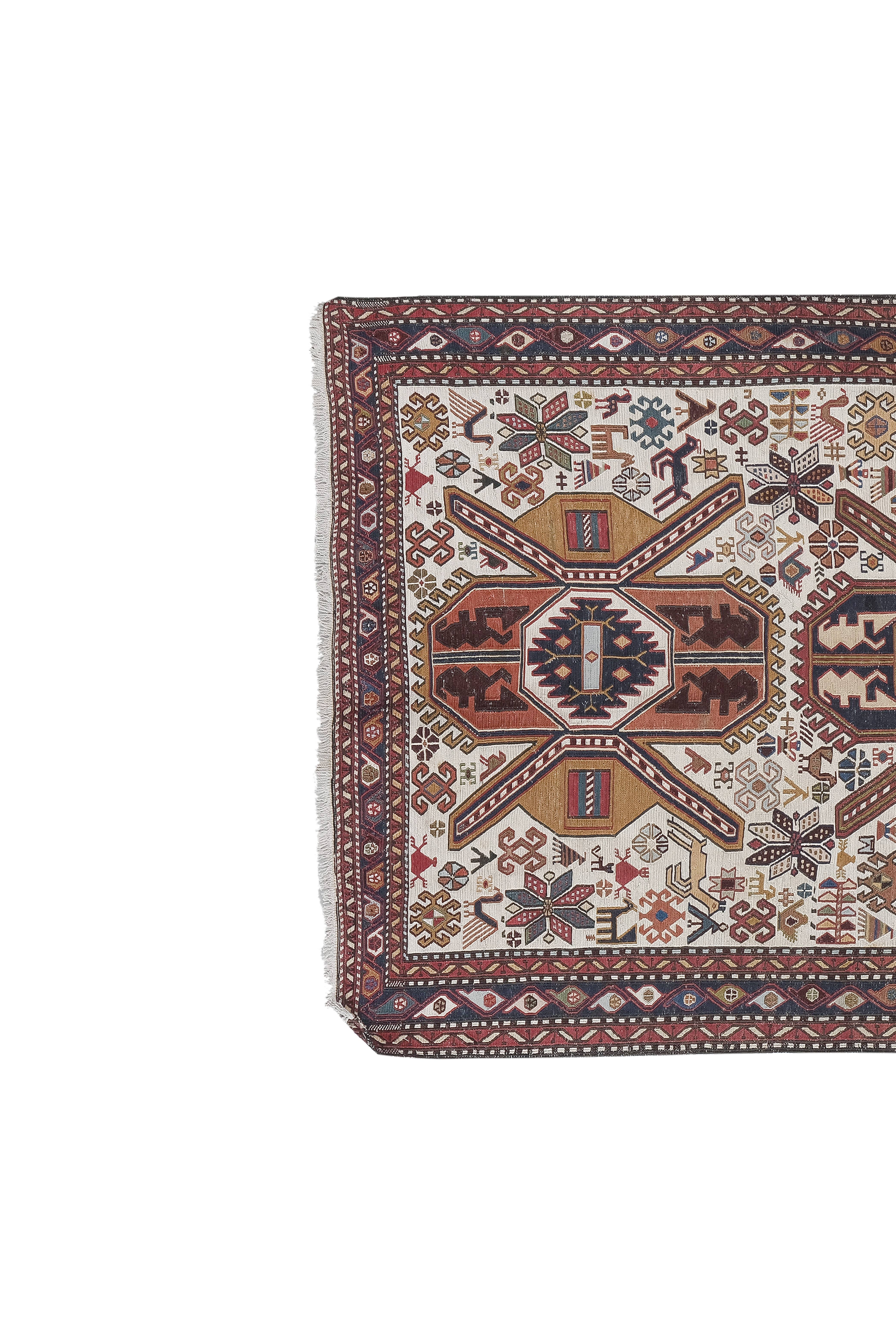 Vintage Turkish Soumac Rug 3'4'' x 6'4''