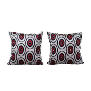 Silk Ikat Velvet Pillow Cover Set of 2 | 18'' x 19''