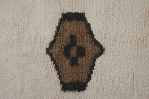 Vintage Checkered Turkish Tulu Rug 4'8'' x 7'