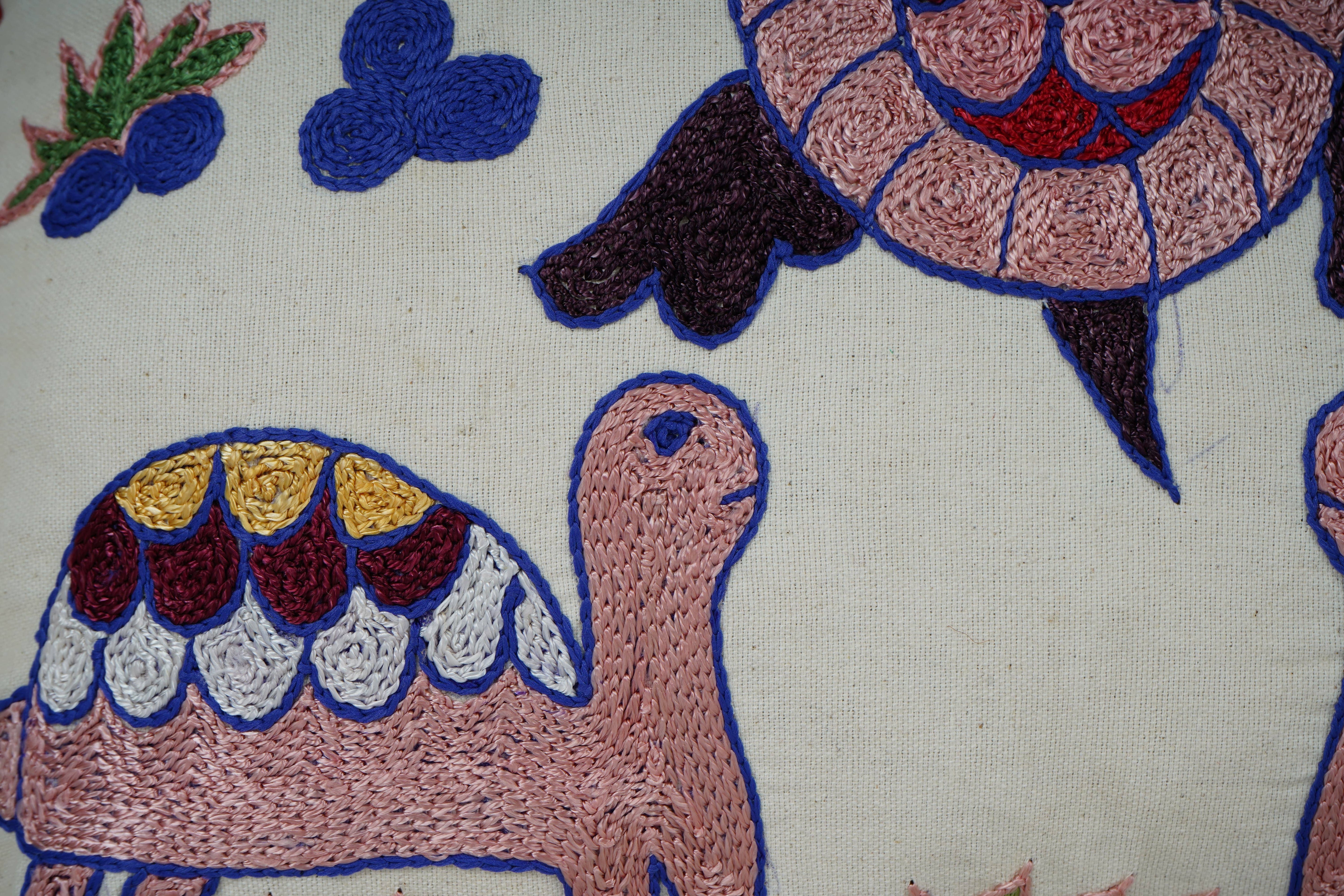 Turtle Suzani Pillow Cover | 18'' x 18''