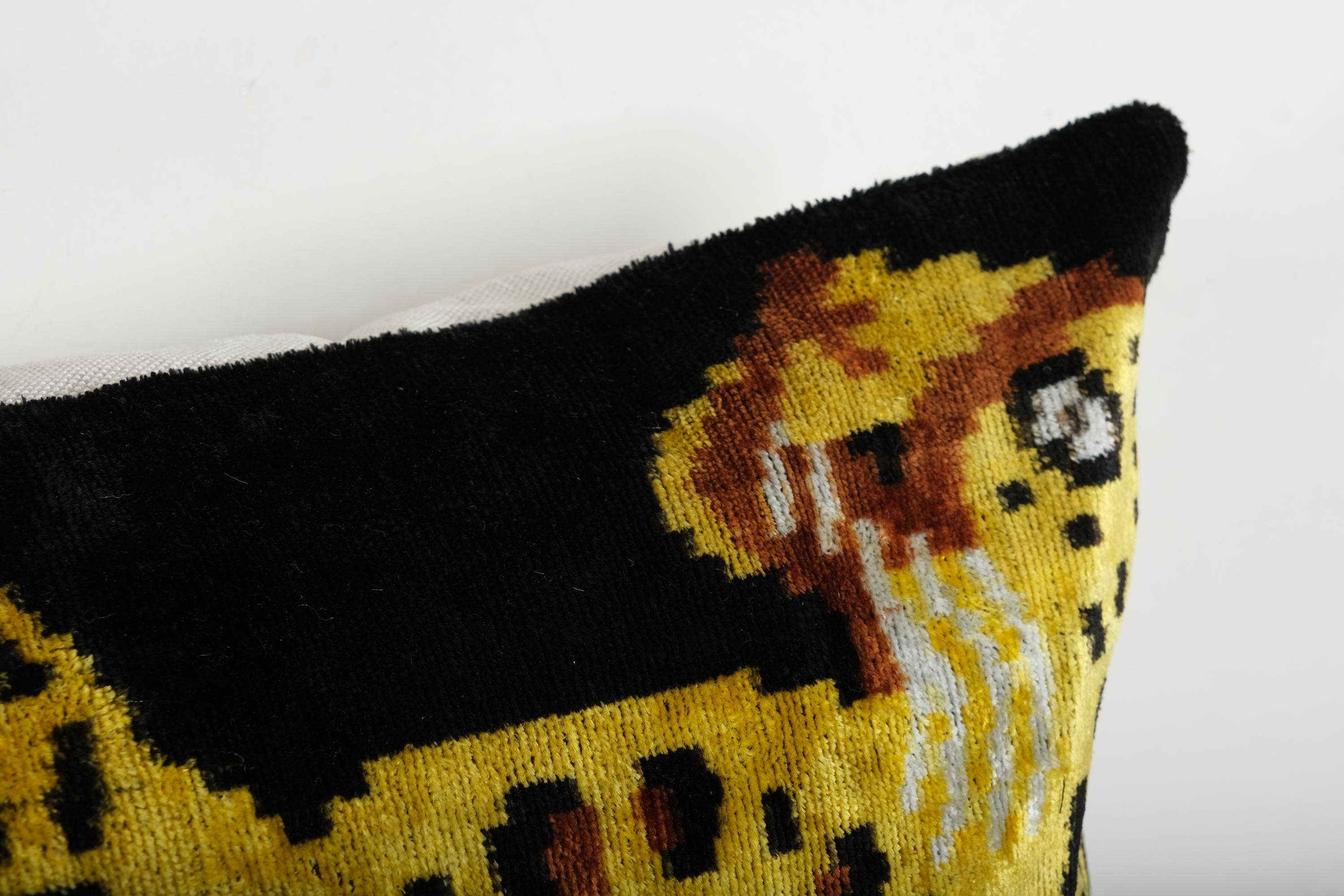 Tiger Silk Ikat Velvet Pillow Cover | 16'' x 47''