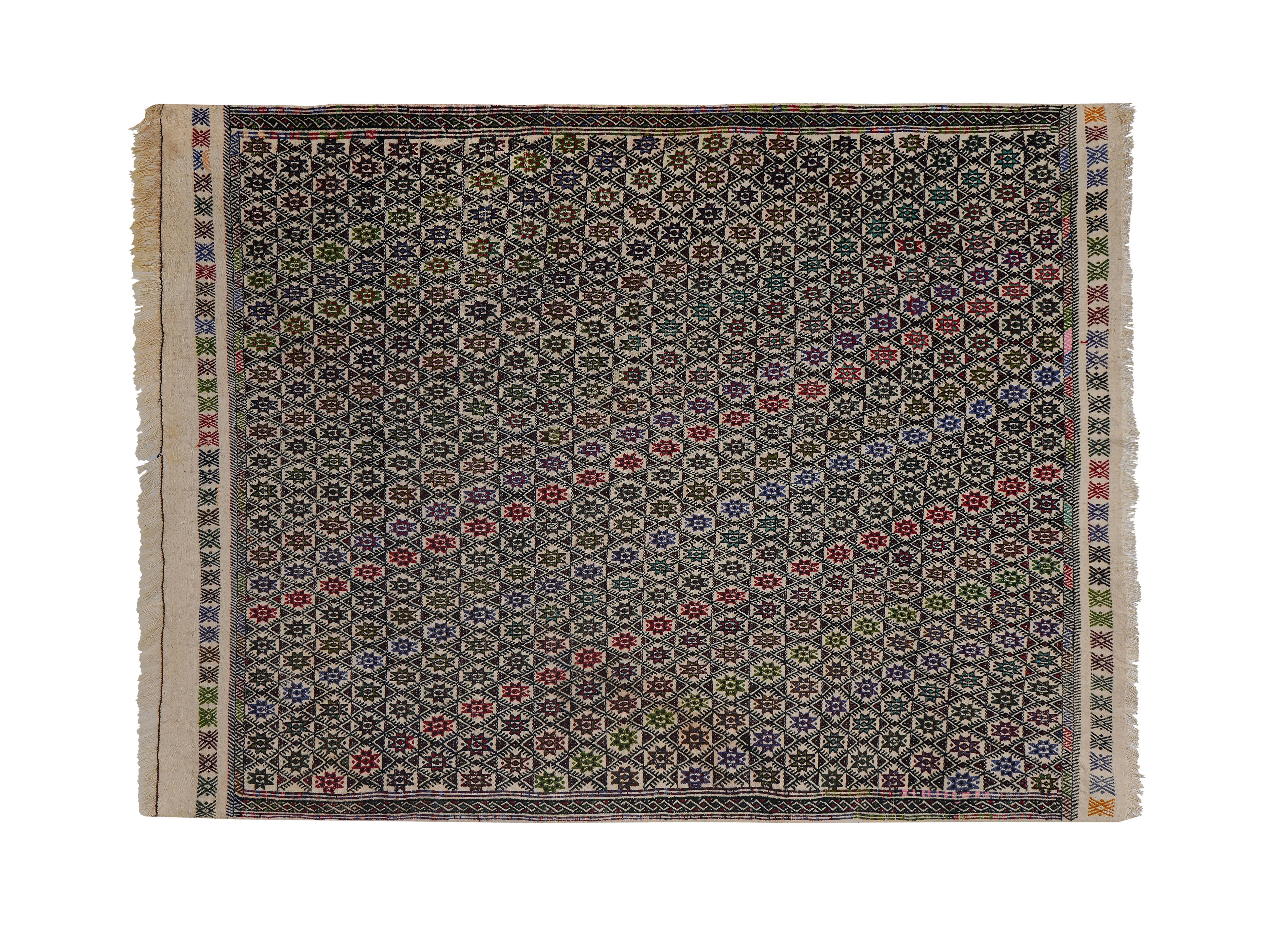 Vintage Turkish Kilim Rug 4'8'' x 6'9''