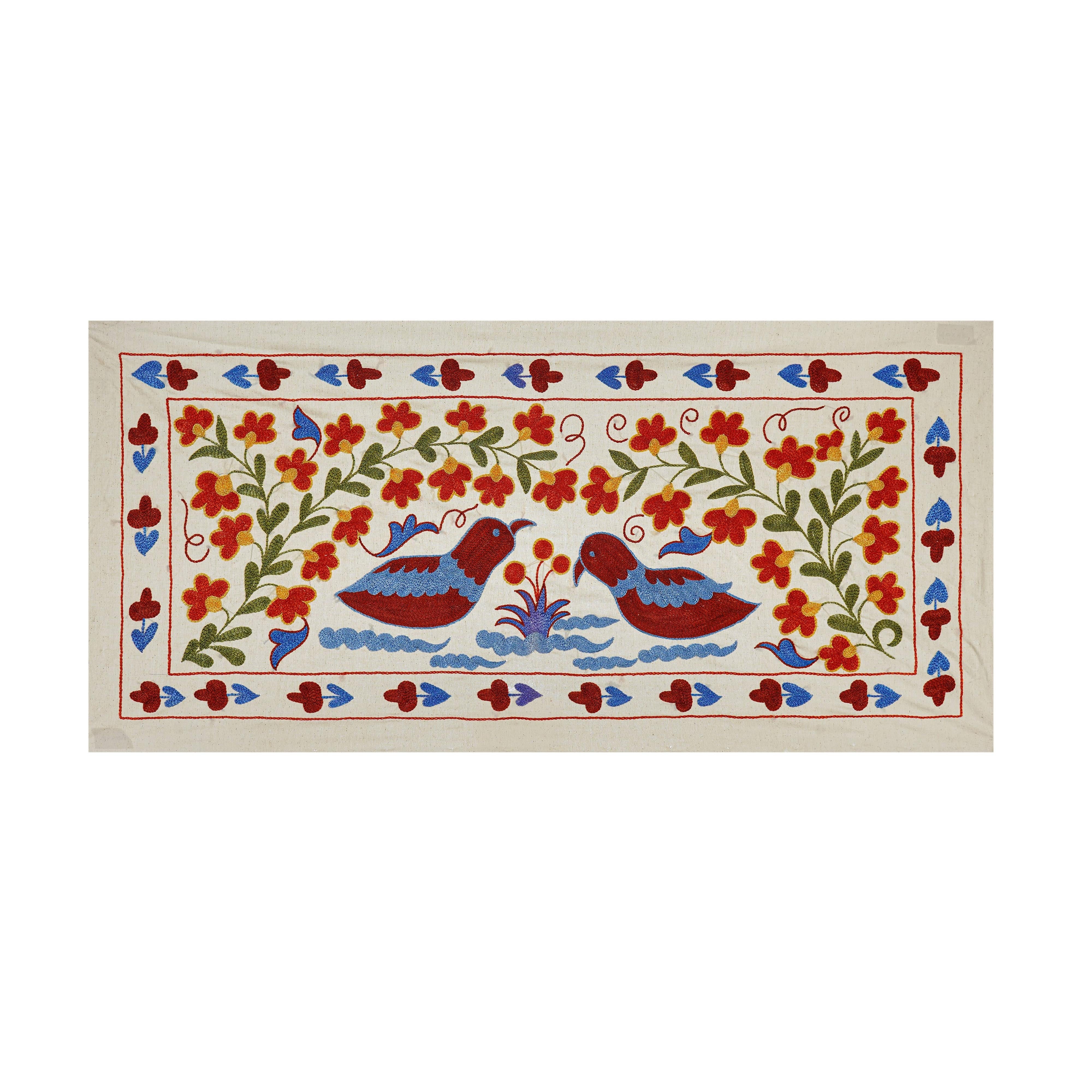 Bird Suzani Wall Hanging & Tablecloth | 18'' x 38''