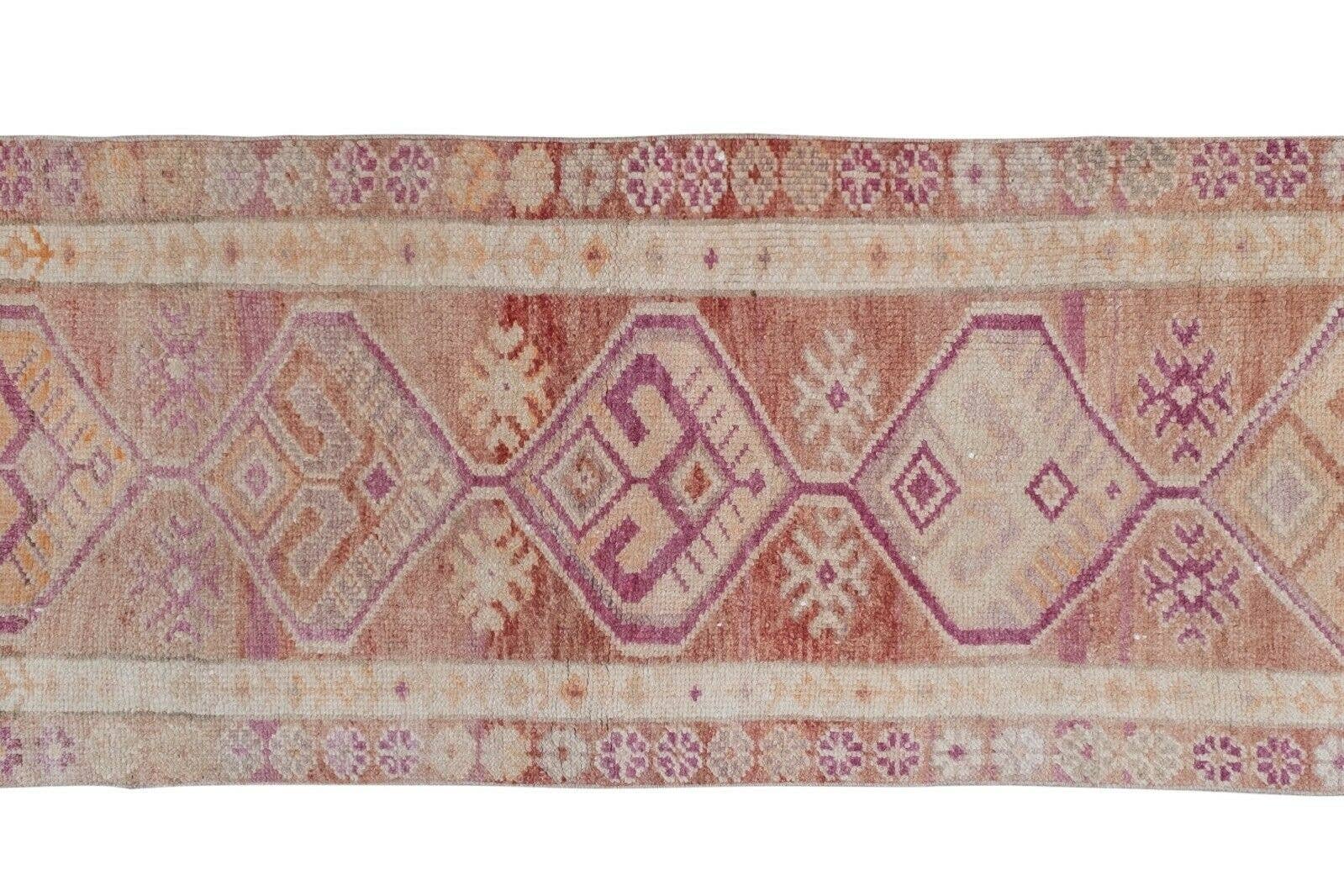 Vintage Turkish Kars Oushak Runner 2'8'' x 9'9''