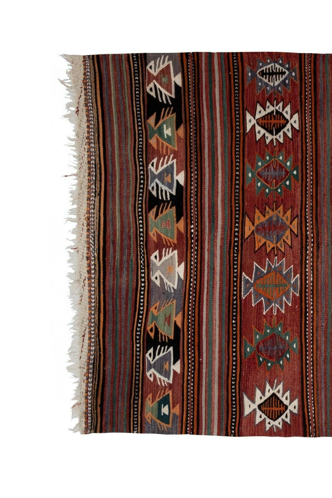 Vintage Turkish Kilim Runner 4'7'' x 9'10''