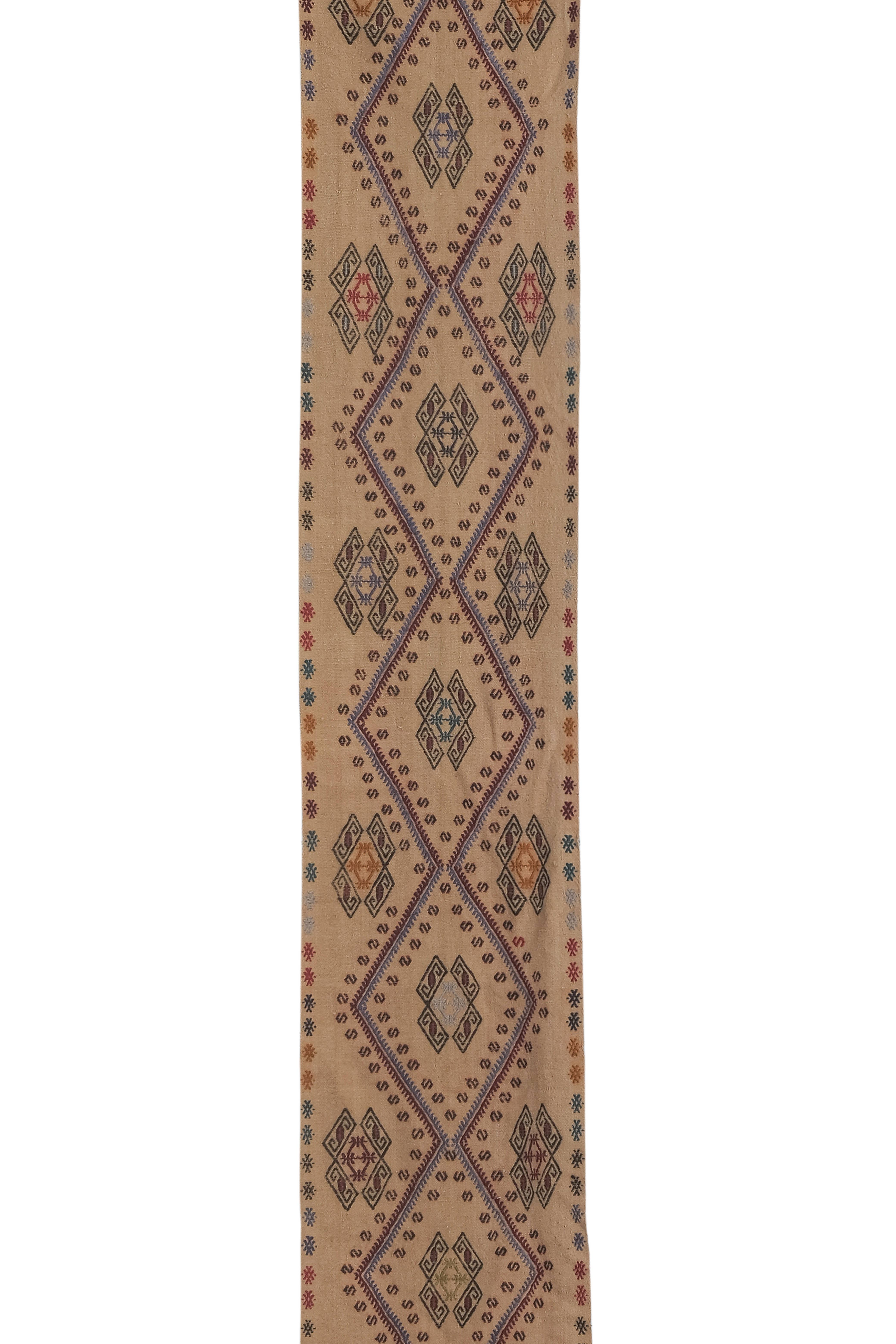 Vintage Turkish Kilim Runner 1'8'' x 14'11''