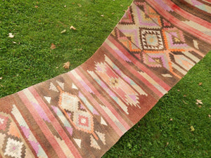 Vintage Kurdish Kilim Runner 2'7'' x 9'9''