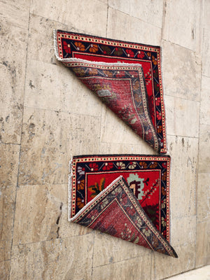 Vintage Turkish Yastik Rugs Set of 2 | 30'' x 32''
