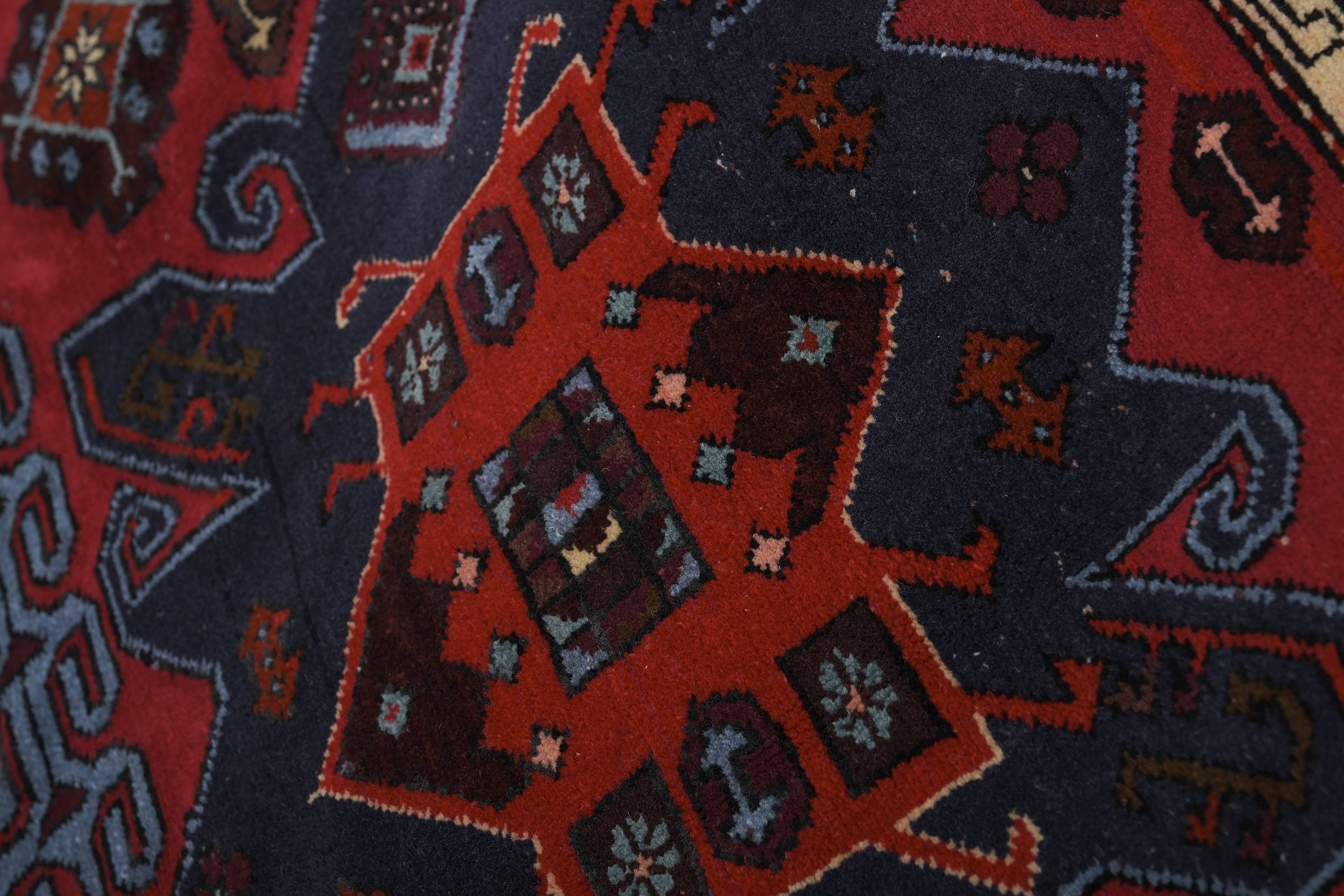 Vintage Caucasian Rug 4'3'' x 5'7''