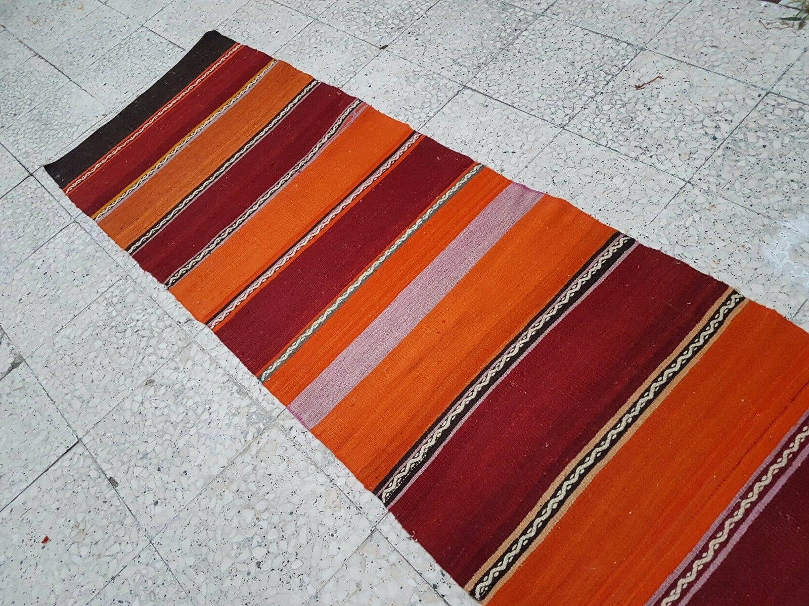 Vintage Turkish Kilim Runner 2'3'' x 8'8''