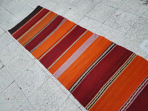 Vintage Turkish Kilim Runner 2'3'' x 8'8''