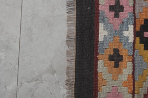 Vintage Turkish Kilim Runner 2'5'' x 15'1''