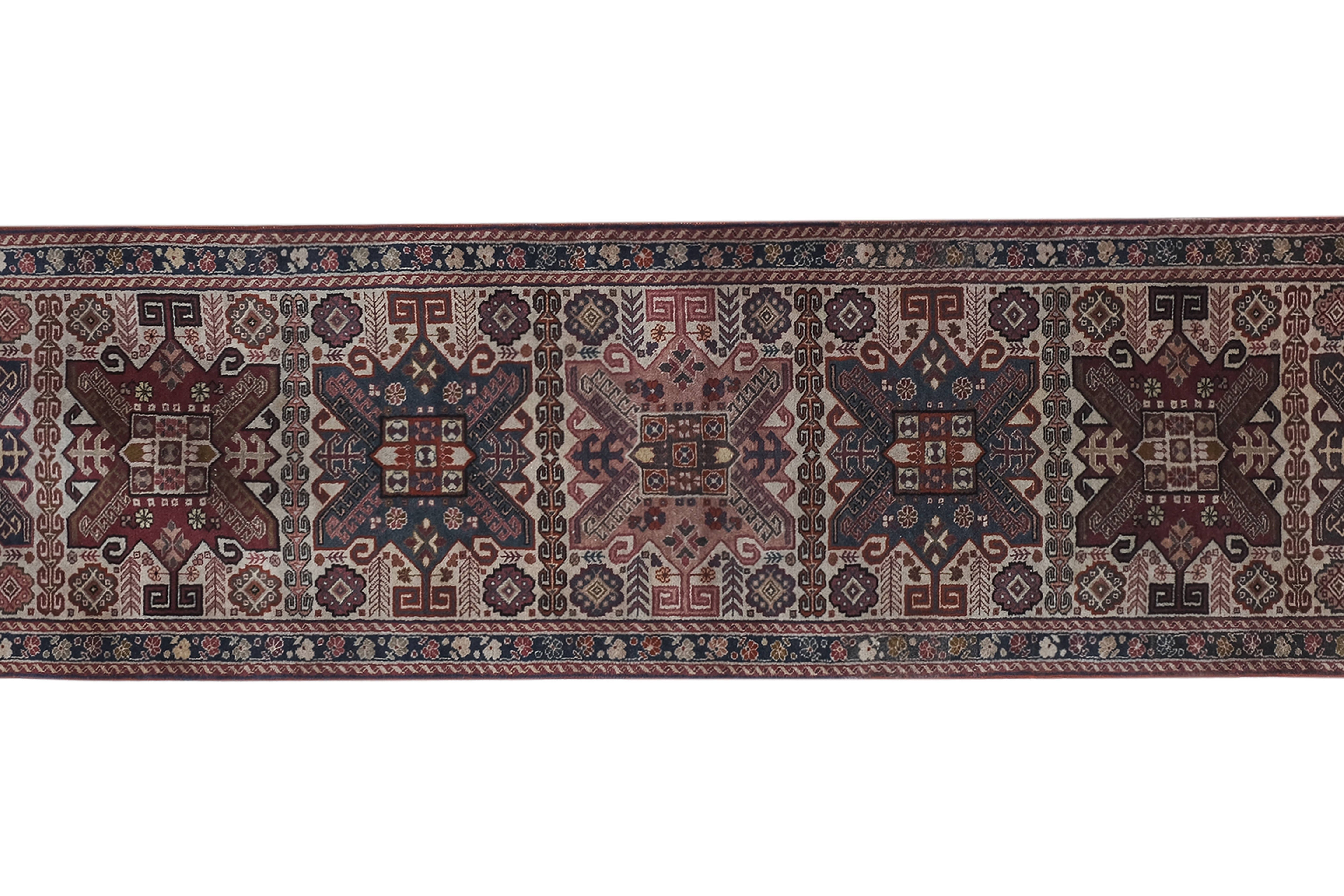 Vintage Turkish Anatolian Runner Rug 2'6'' x 10'