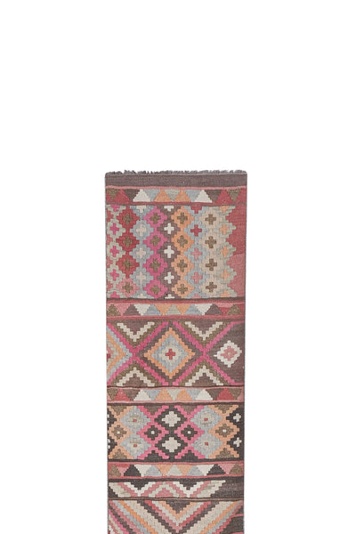 Vintage Turkish Kilim Runner 2'5'' x 20'4''