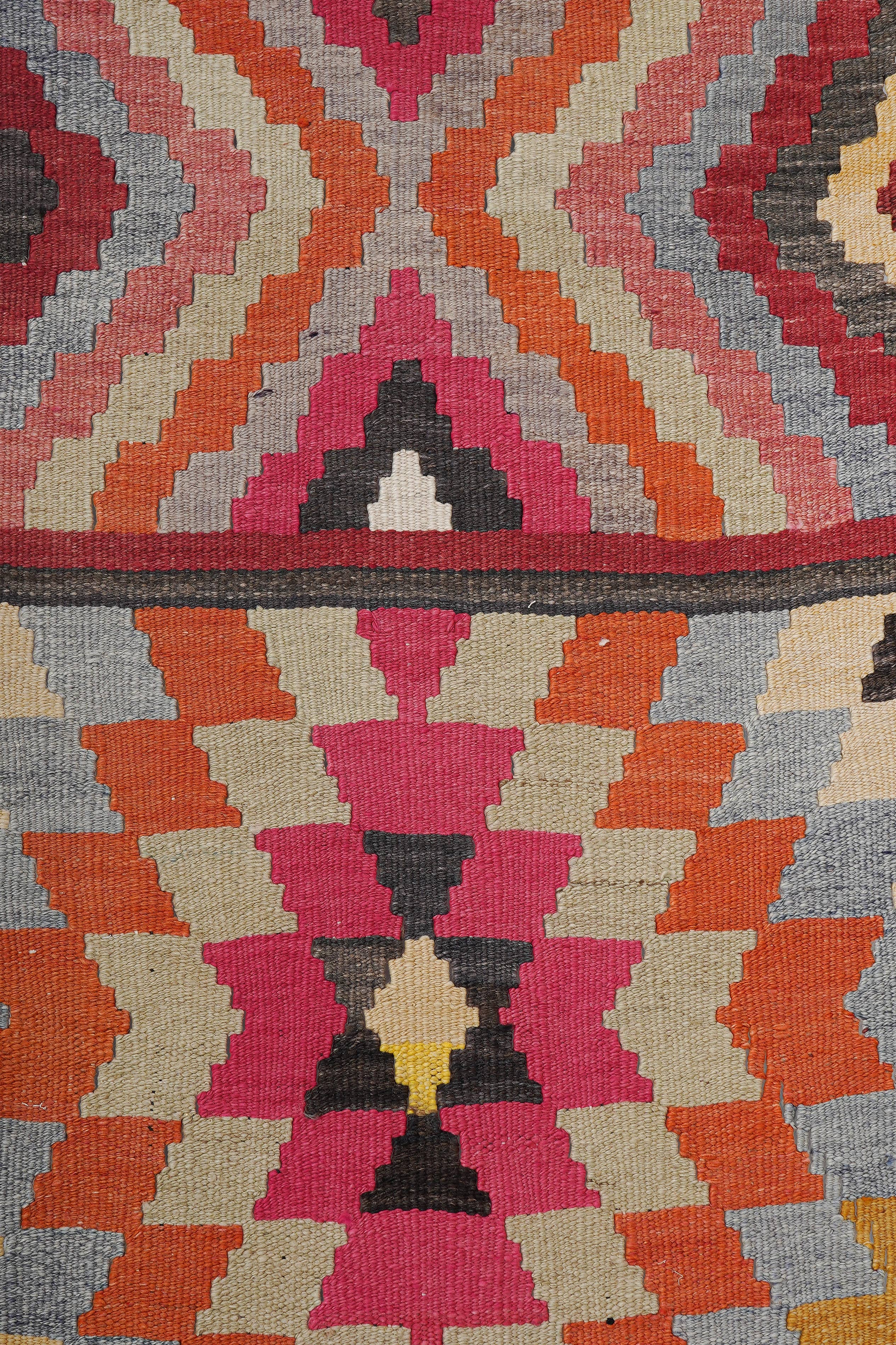 Vintage Turkish Kilim Runner 2'6'' x 12'4''