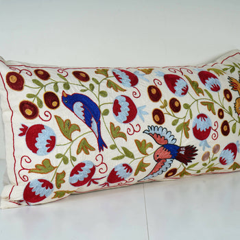 Bird Suzani Bedding Pillow Cover | 17'' x 34''