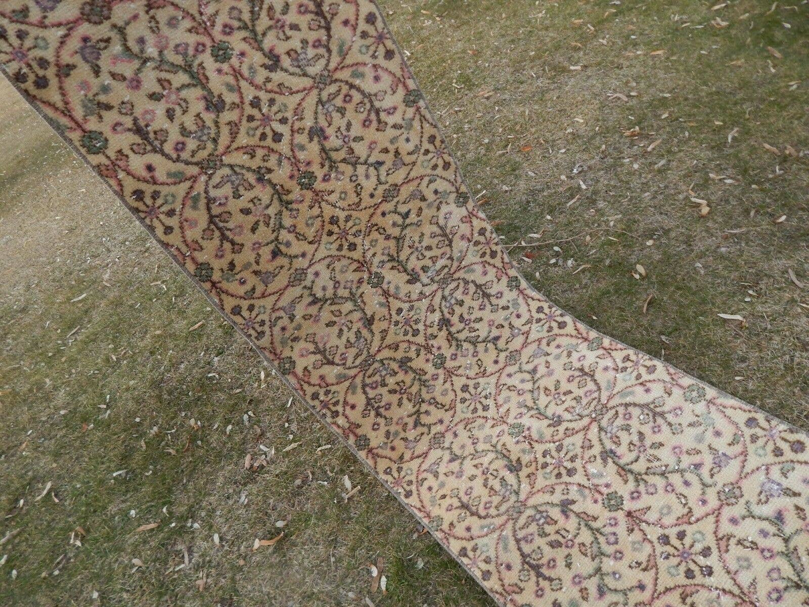 Vintage Turkish Anatolian Oushak Runner 2'1'' x 10'4''