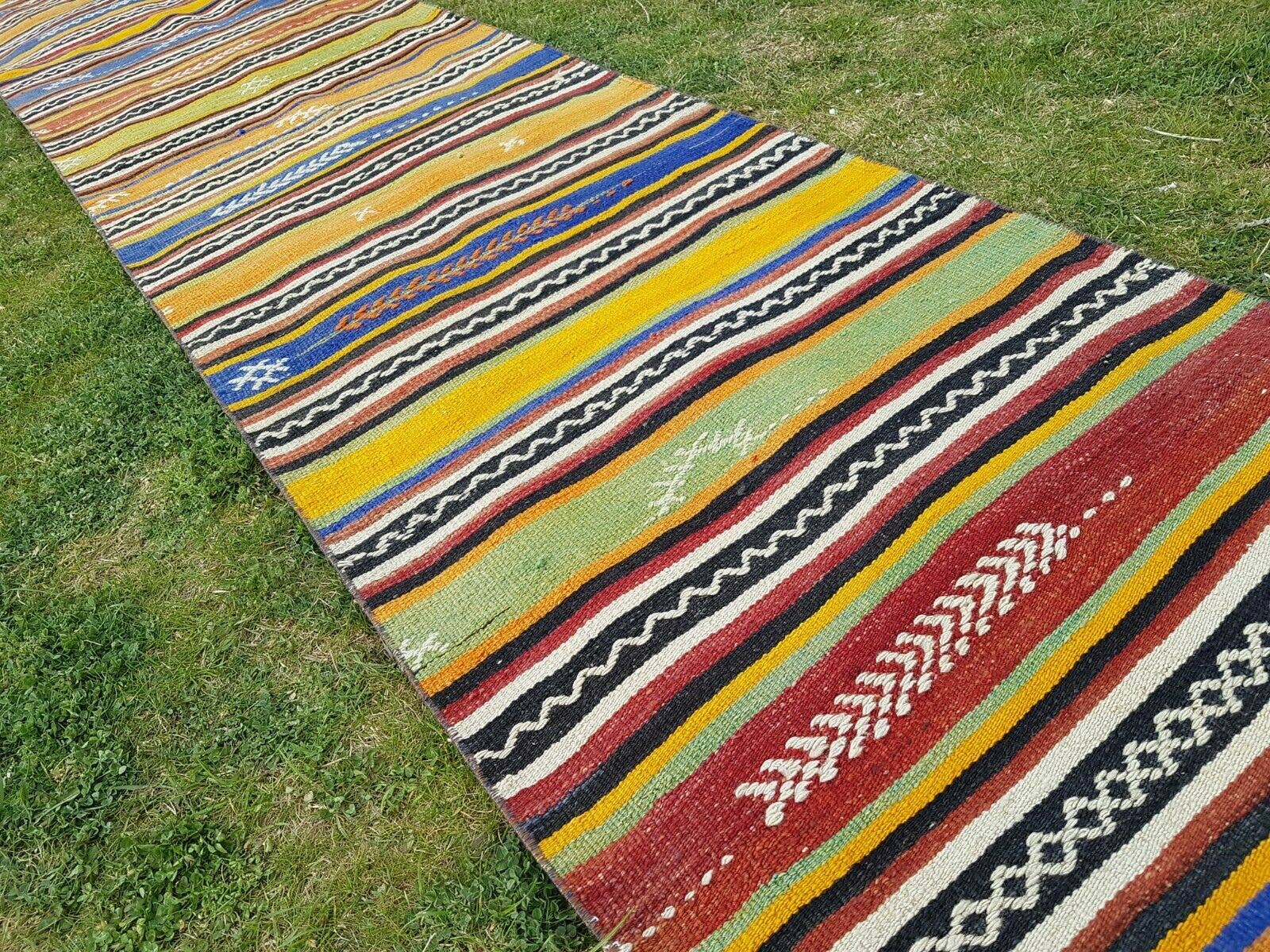 Vintage Turkish Kilim Runner 2'5'' x 21'4''