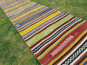 Vintage Turkish Kilim Runner 2'5'' x 21'4''